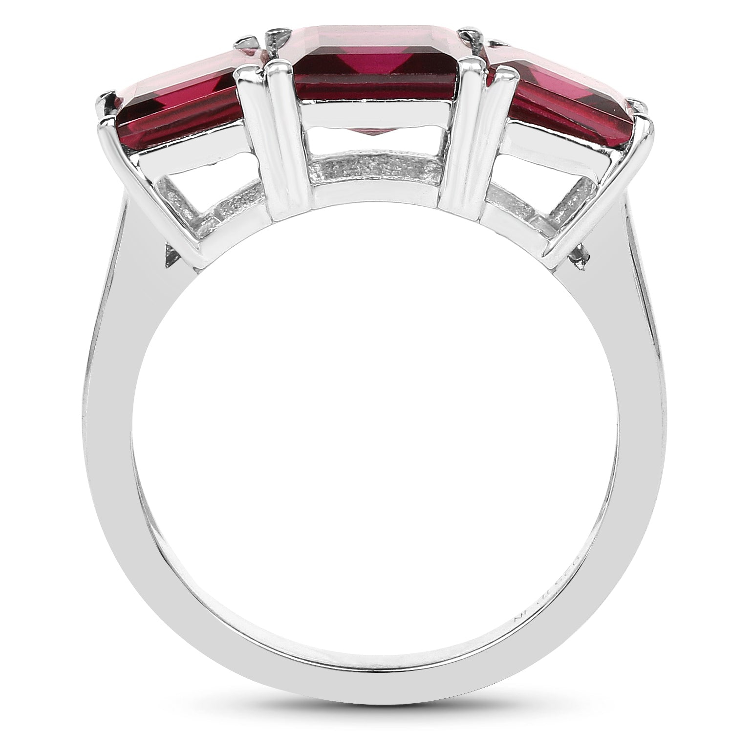 4.87 Carat Genuine Rhodolite .925 Sterling Silver Ring