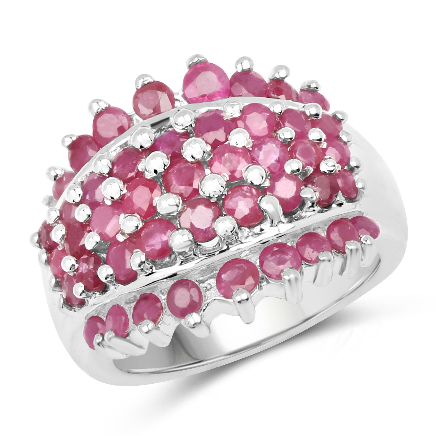 2.70 Carat Genuine Ruby .925 Sterling Silver Ring