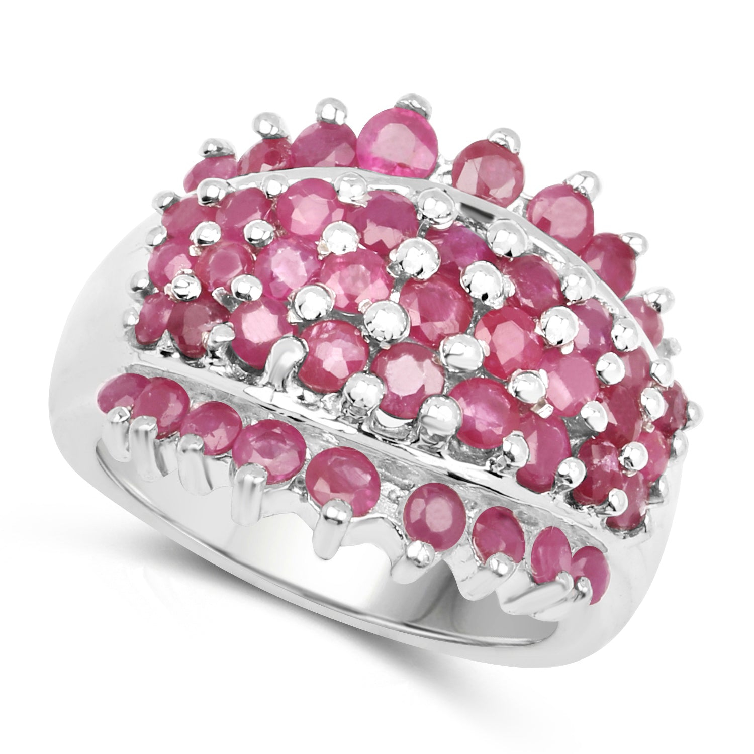 2.70 Carat Genuine Ruby .925 Sterling Silver Ring