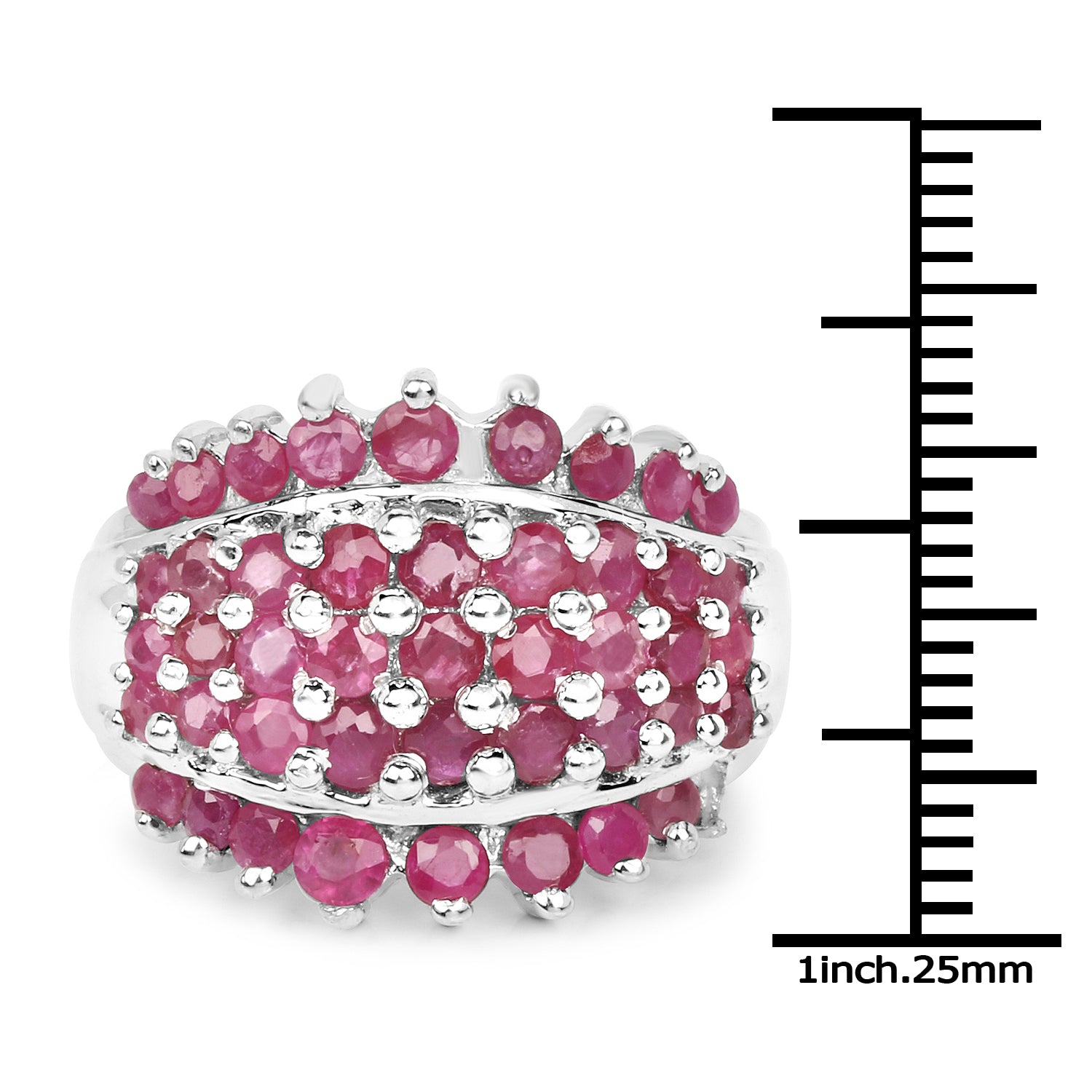 2.70 Carat Genuine Ruby .925 Sterling Silver Ring