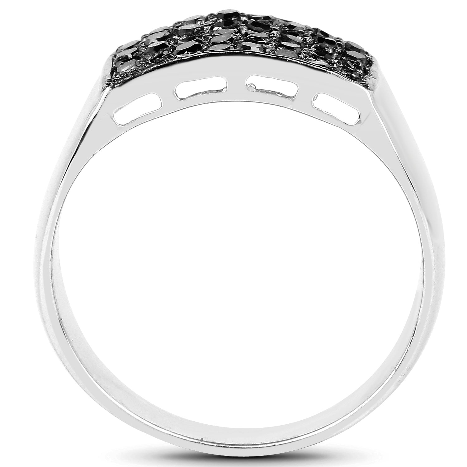 0.43 Carat Genuine Black Diamond .925 Sterling Silver Ring