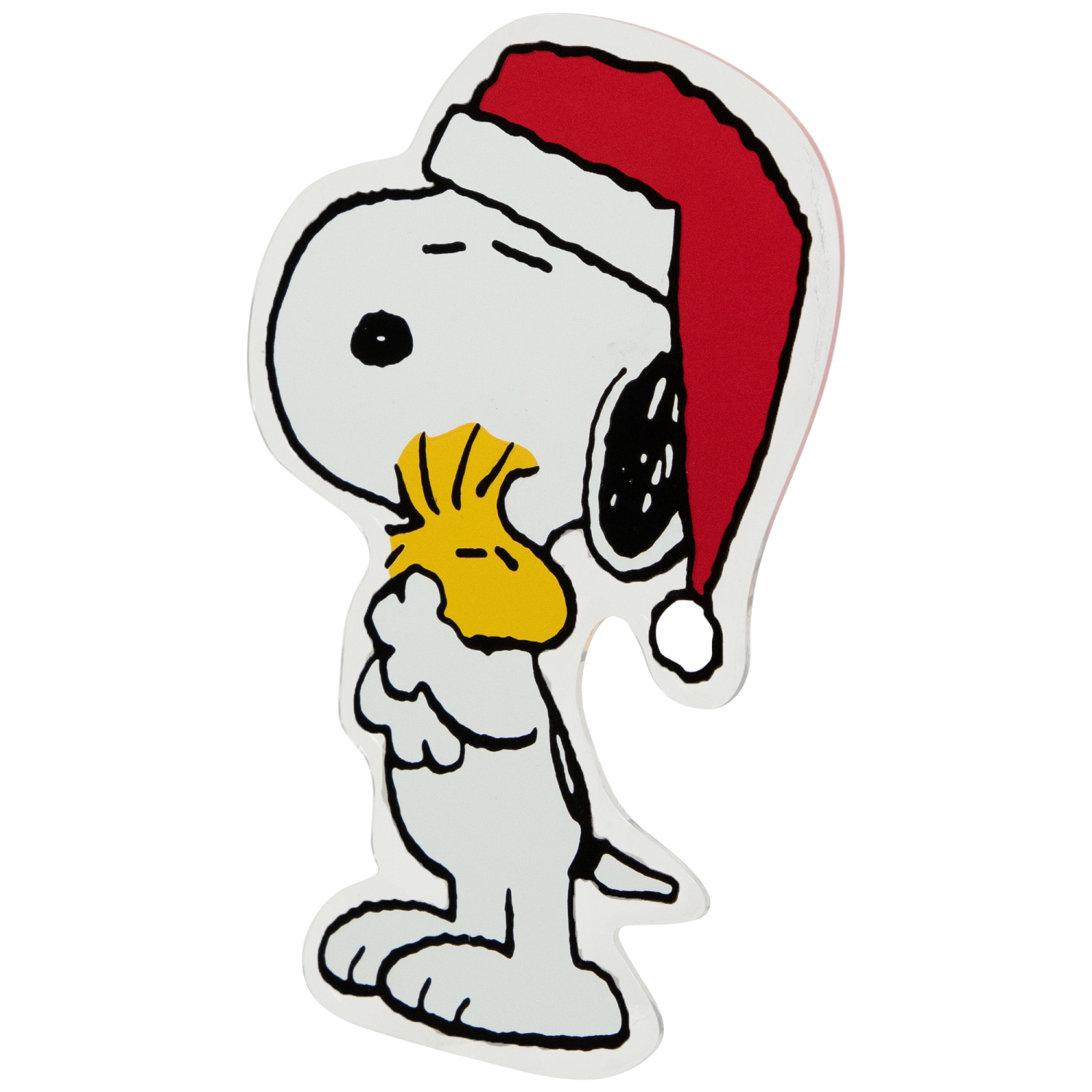 Peanuts Snoopy Hugs Woodstock Double Sided Christmas Window Cling Decoration - 7"