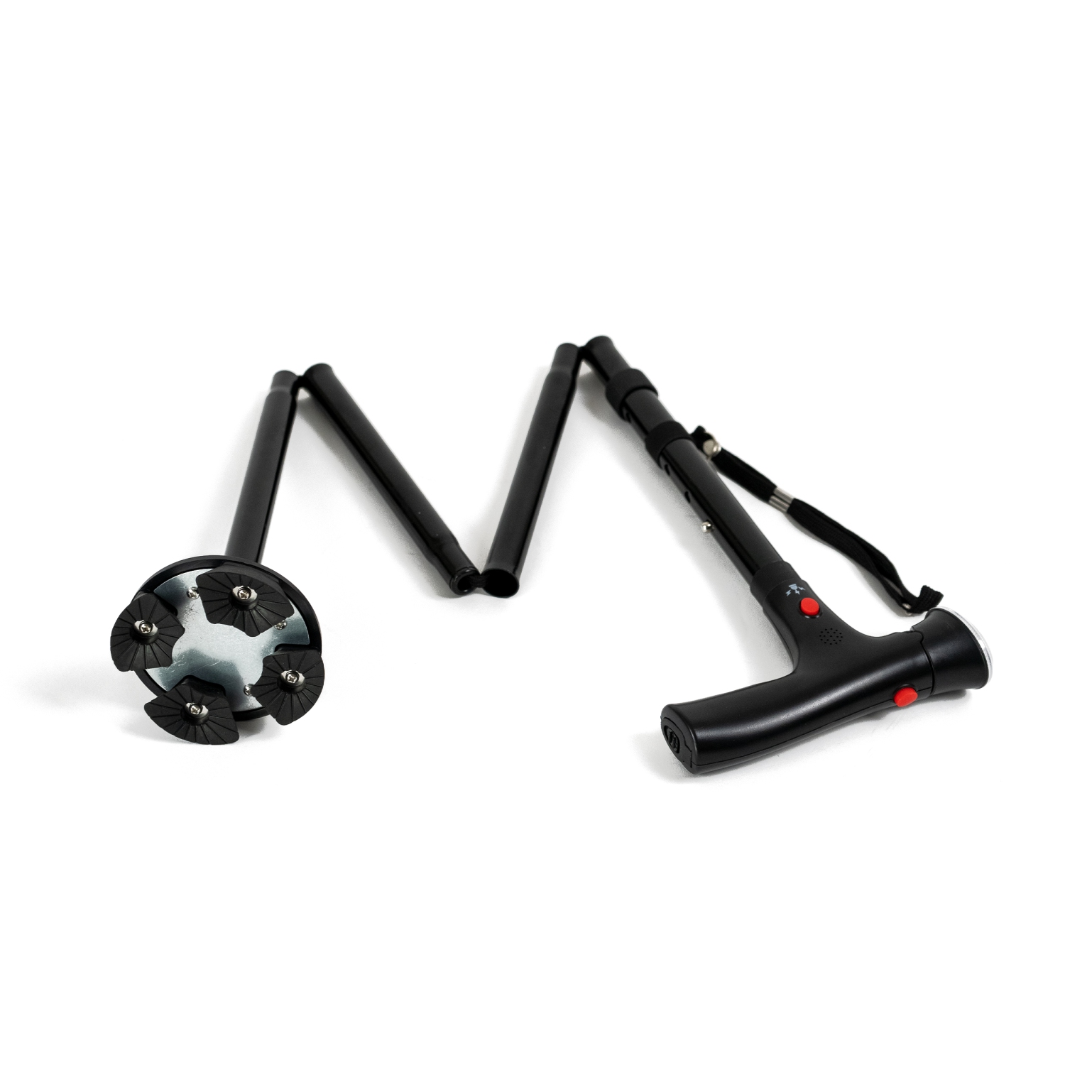 Canne de Marche Intelligente Pliable Légère, Lumière Réglable Pliable Tout Terrain, Capacité de Poids de 250 lb, Support de Marche Réglable Portable