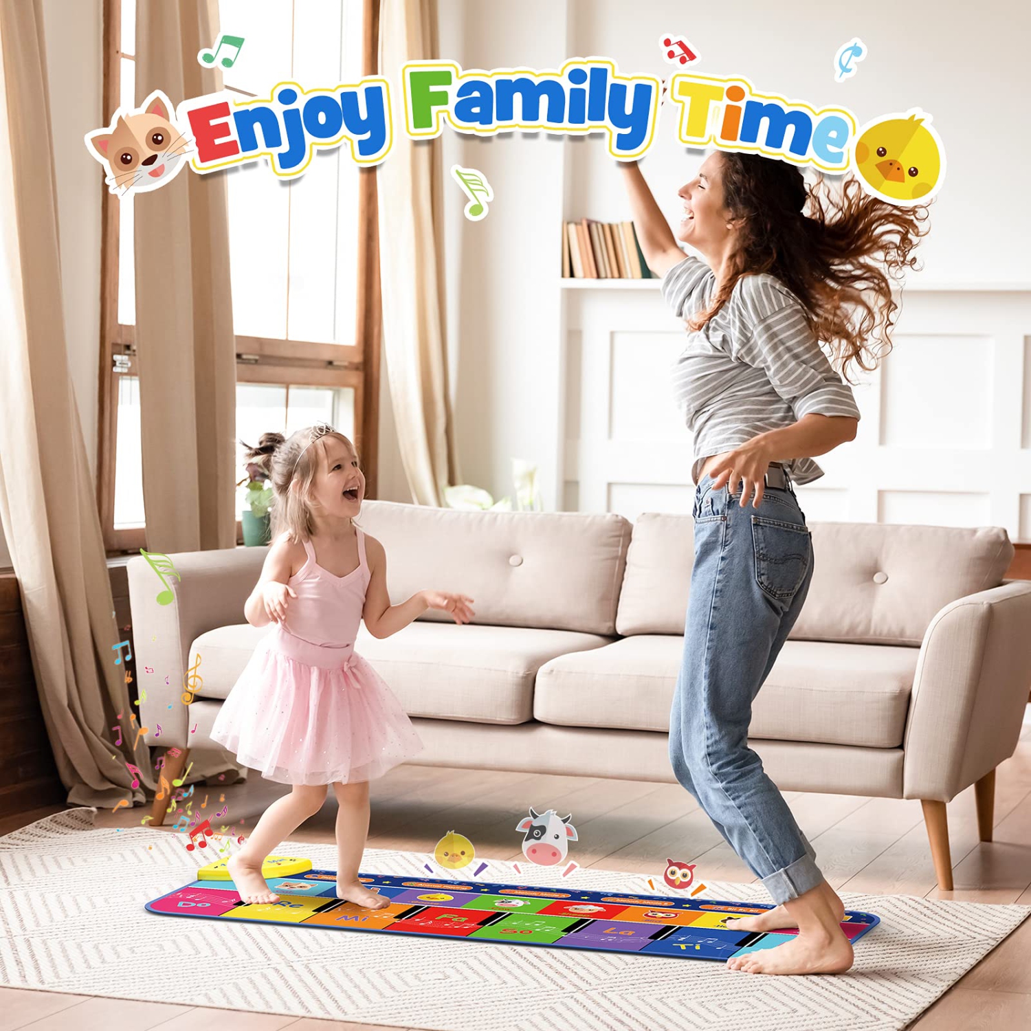 Toddler Girl Toys, TopDollo Baby Musical Toys for 1-6 Year Old Girls Piano Mat Gifts for 2-6 Year Old Girls Baby Piano Mat B