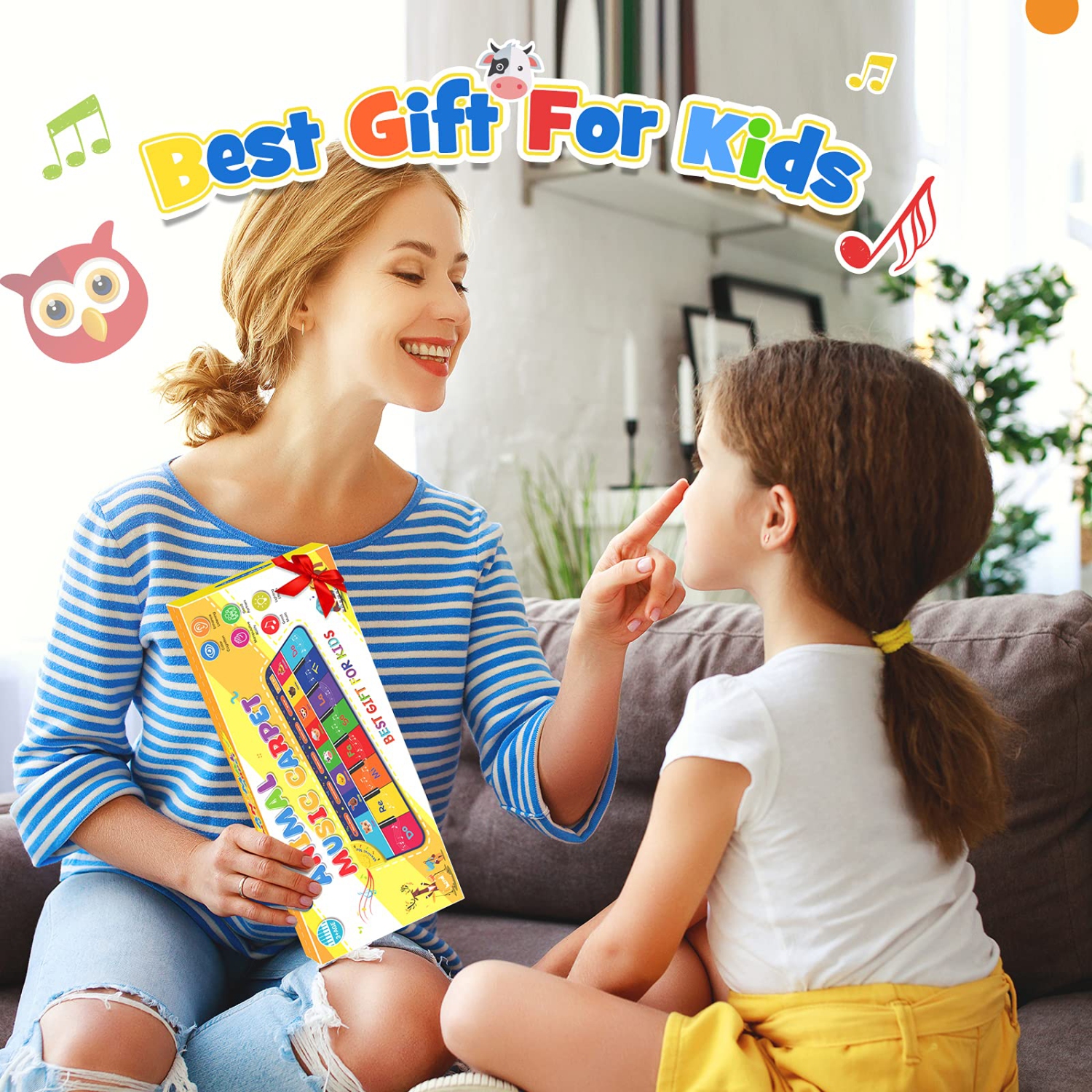 Toddler Girl Toys, TopDollo Baby Musical Toys for 1-6 Year Old Girls Piano Mat Gifts for 2-6 Year Old Girls Baby Piano Mat B