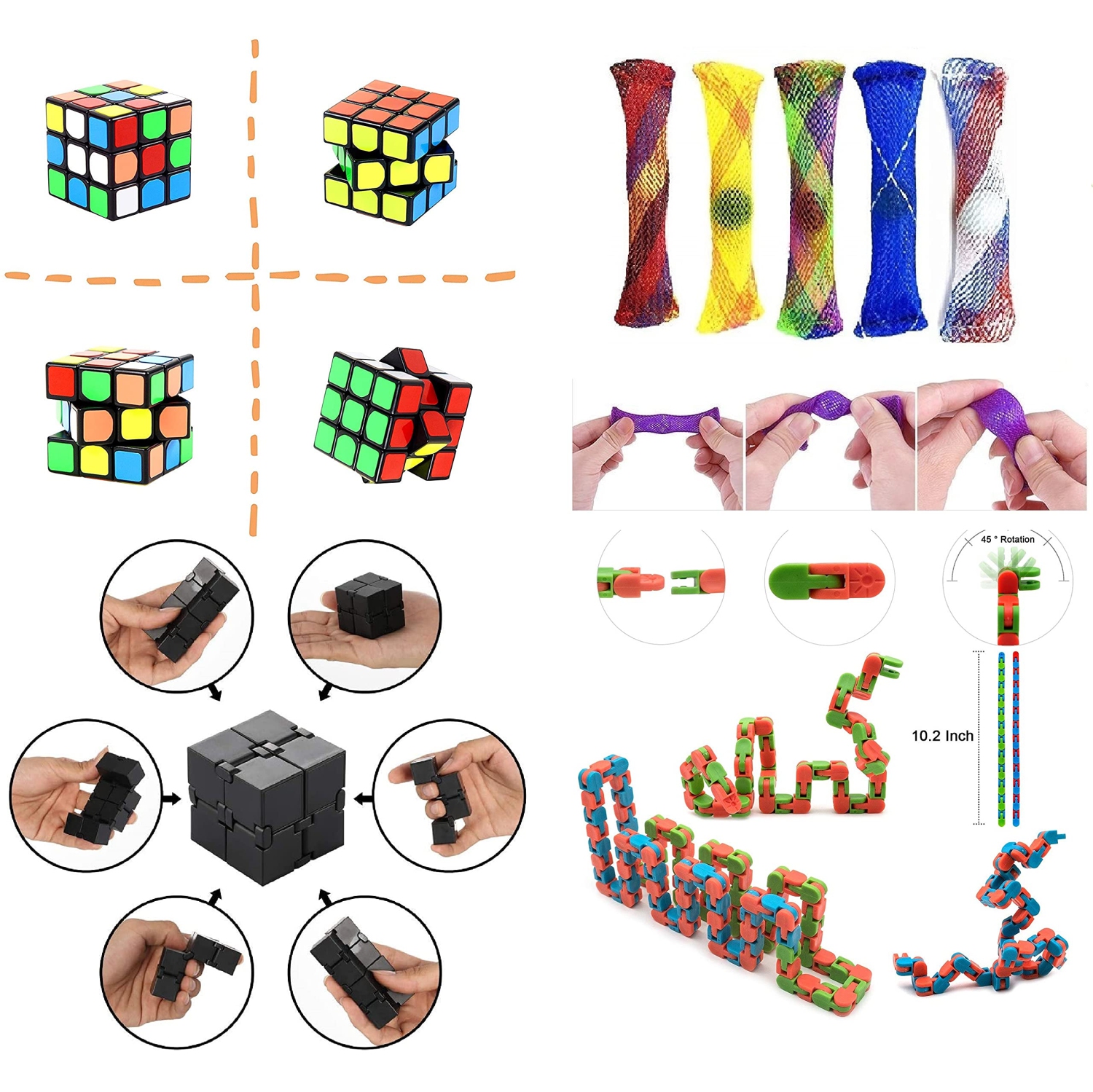 32 Pack Sensory Fidget Toys Set Stress Relief Kits for Kids Adults, Stocking Stuffers,School Classroom Rewards Carnival Part