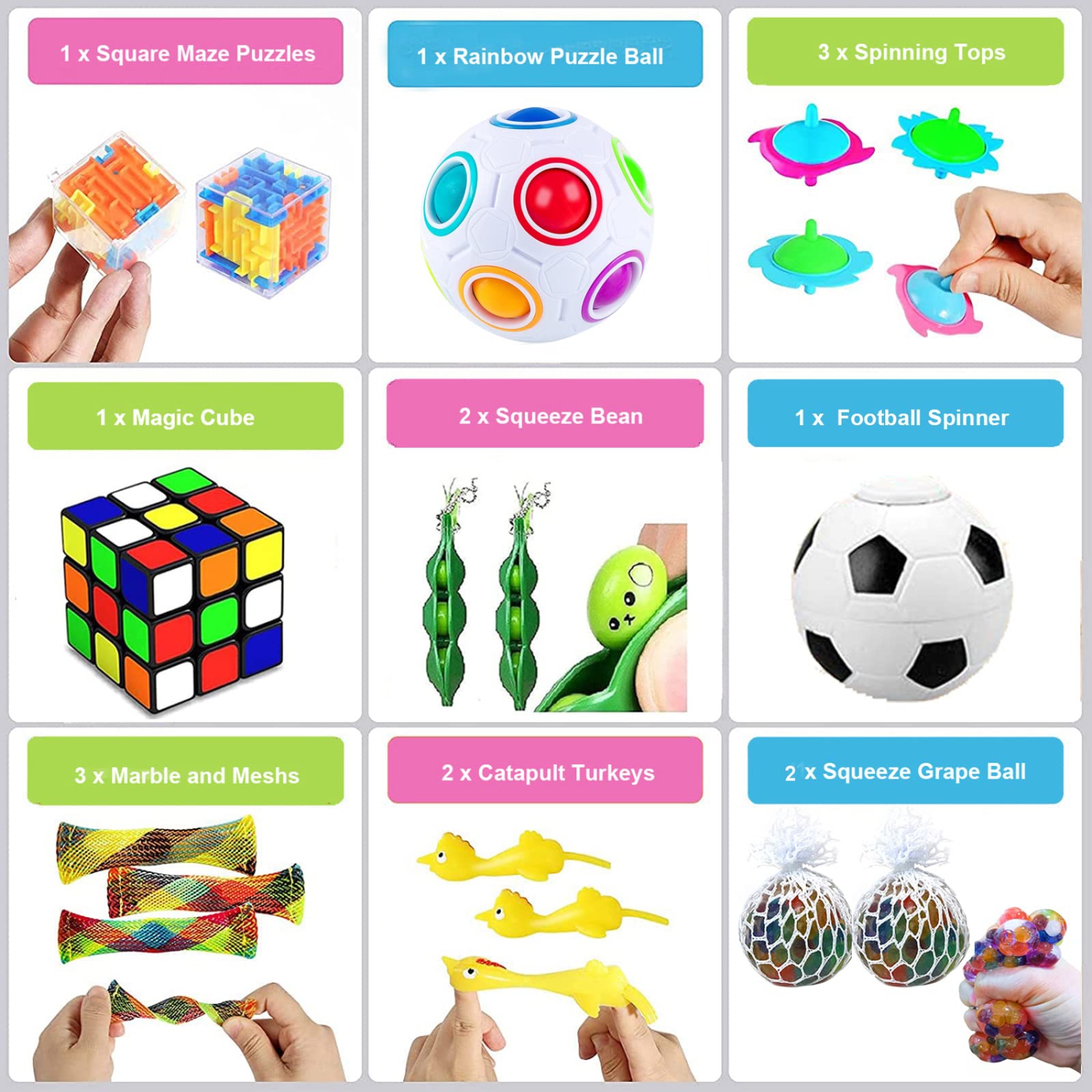 Sensory Fidget Toys Set 41 Pack, Stress Relief Fidget Hand Toys for Adults and Kids, Sensory Fidget and Squeeze Widget for R