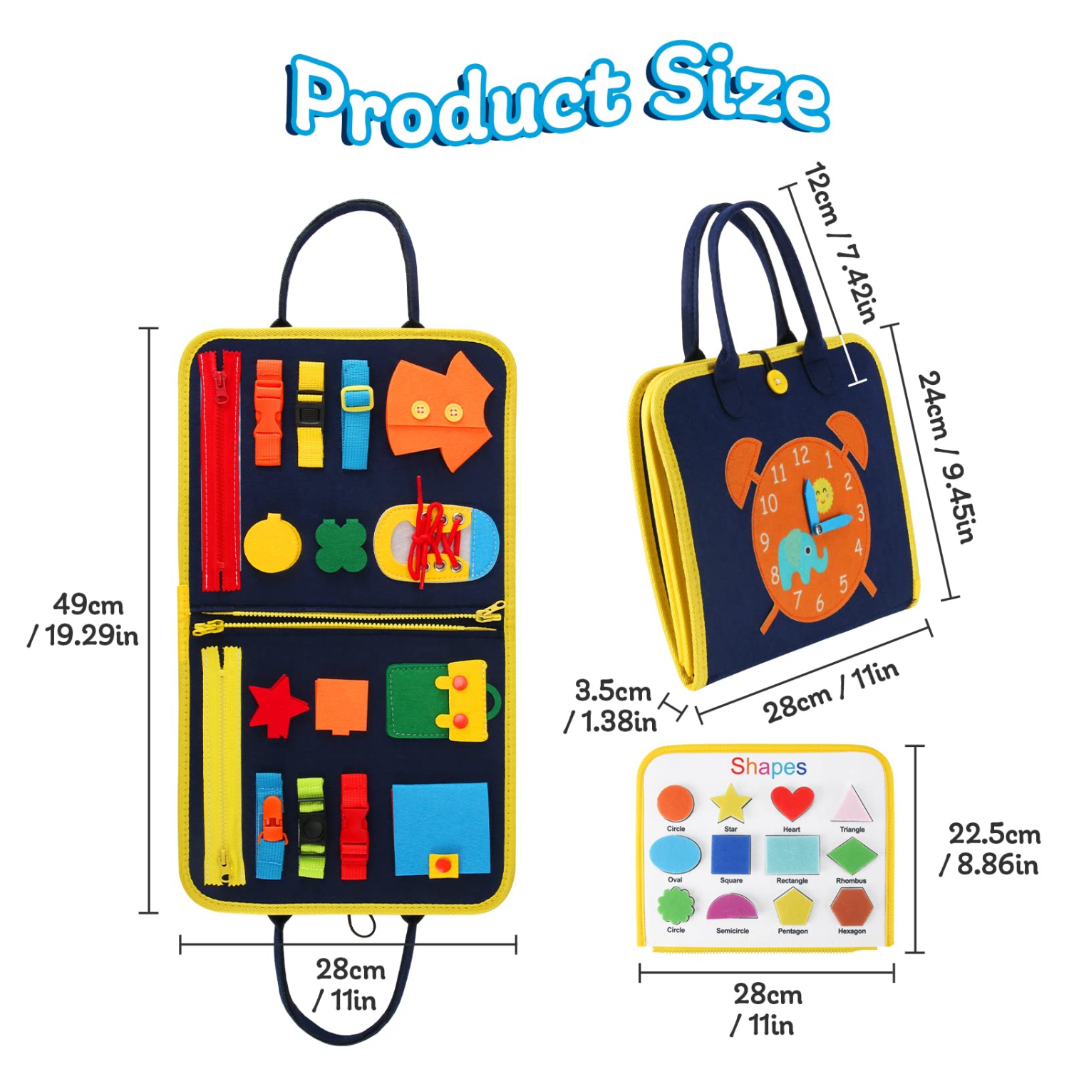Busy Board – jouets Montessori pour enfants thèmes amovibles multiples jouets de voyage pour tout-petits jouets sensoriels Montessori Busy Book