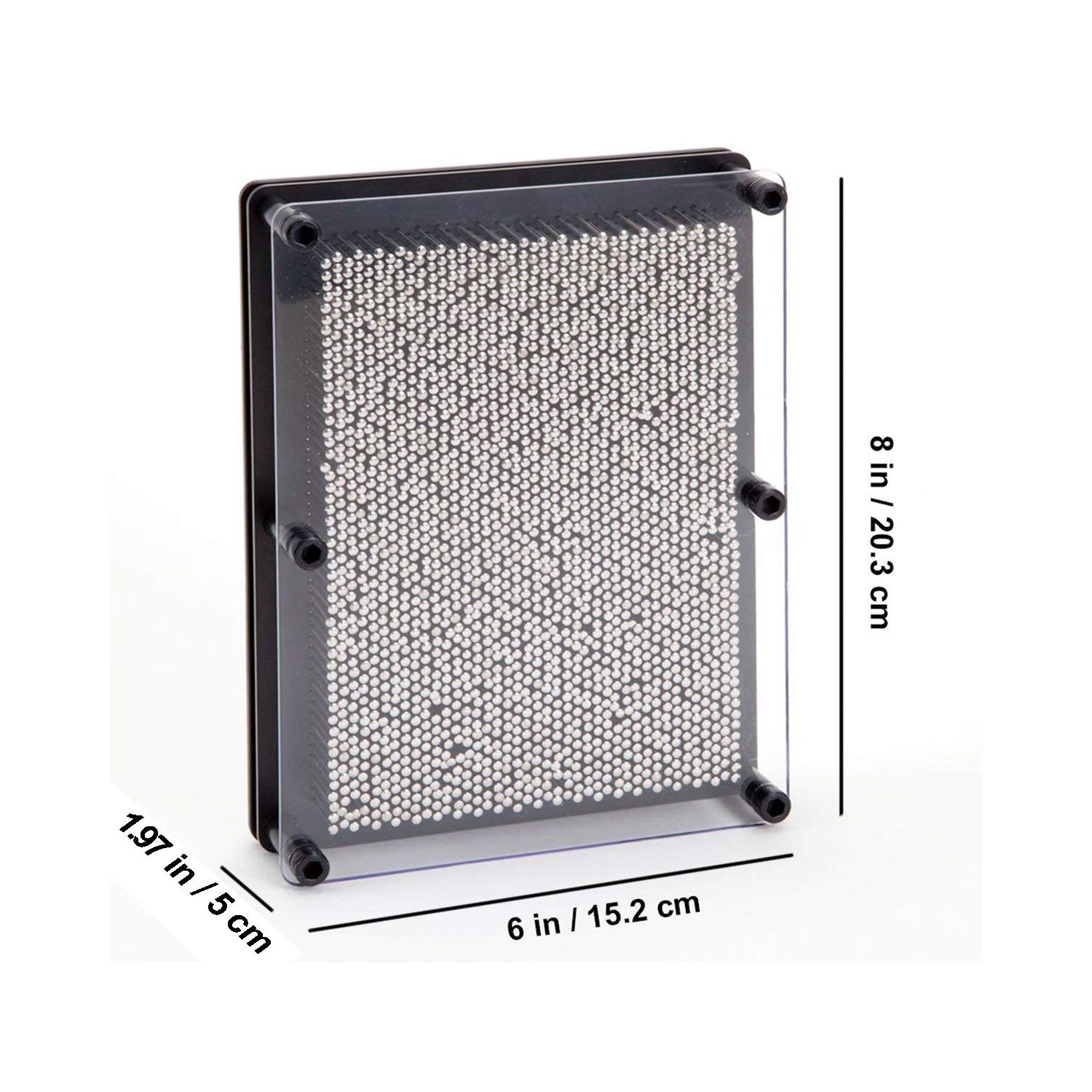 Classic 3D Metal Pin Art Toy - 8in x 6in 3D Large Size Pin Art Board for Kids or Adults