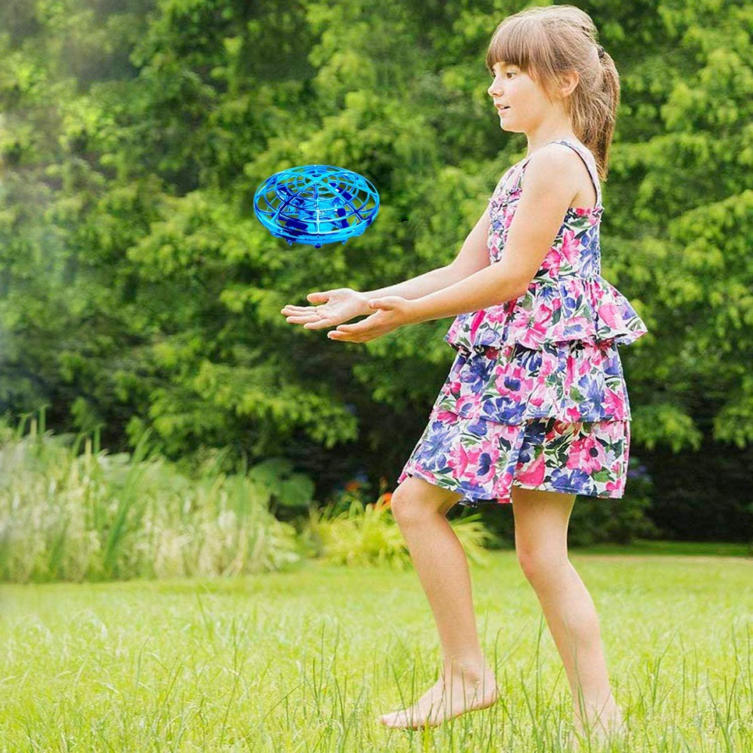 Mini drone volant pour enfant avec balle volante à DEL, hélicoptère OVNI à 2 vitesses et intérieur facile à utiliser