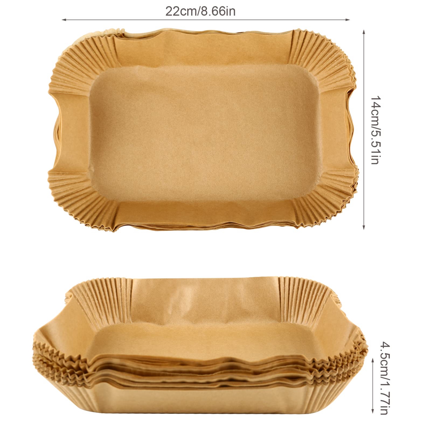 fritteuse à air chaud – Doublure en papier jetable compatible avec Ninja Dual fritteuse à air chaud, 100 pièces, rectangulaire fritteuse à air chaud,