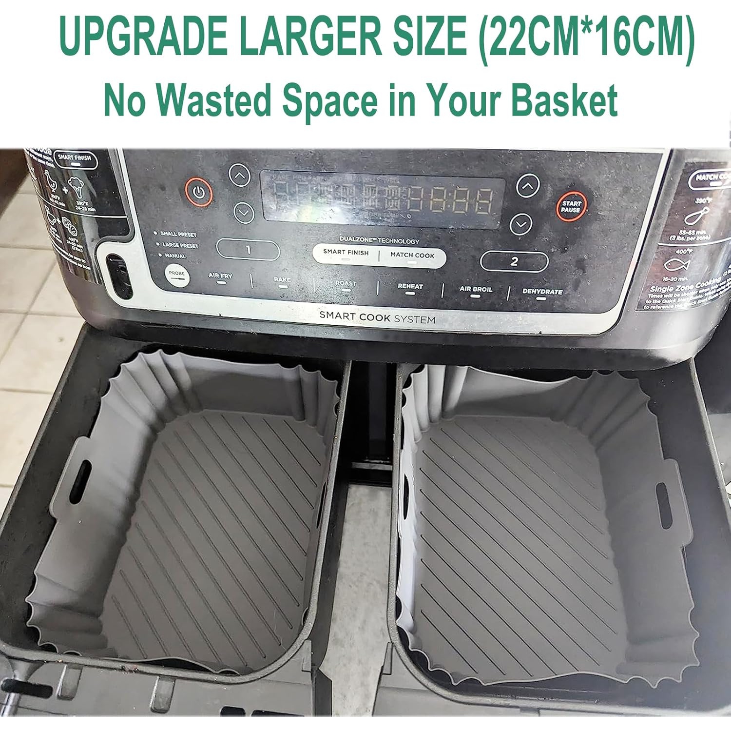 Dual Air Fryer Accessories Compatible for Ninja DZ201 DZ401 DZ201C, Instant, 8QT-10QT, 6PCS Air Fryer