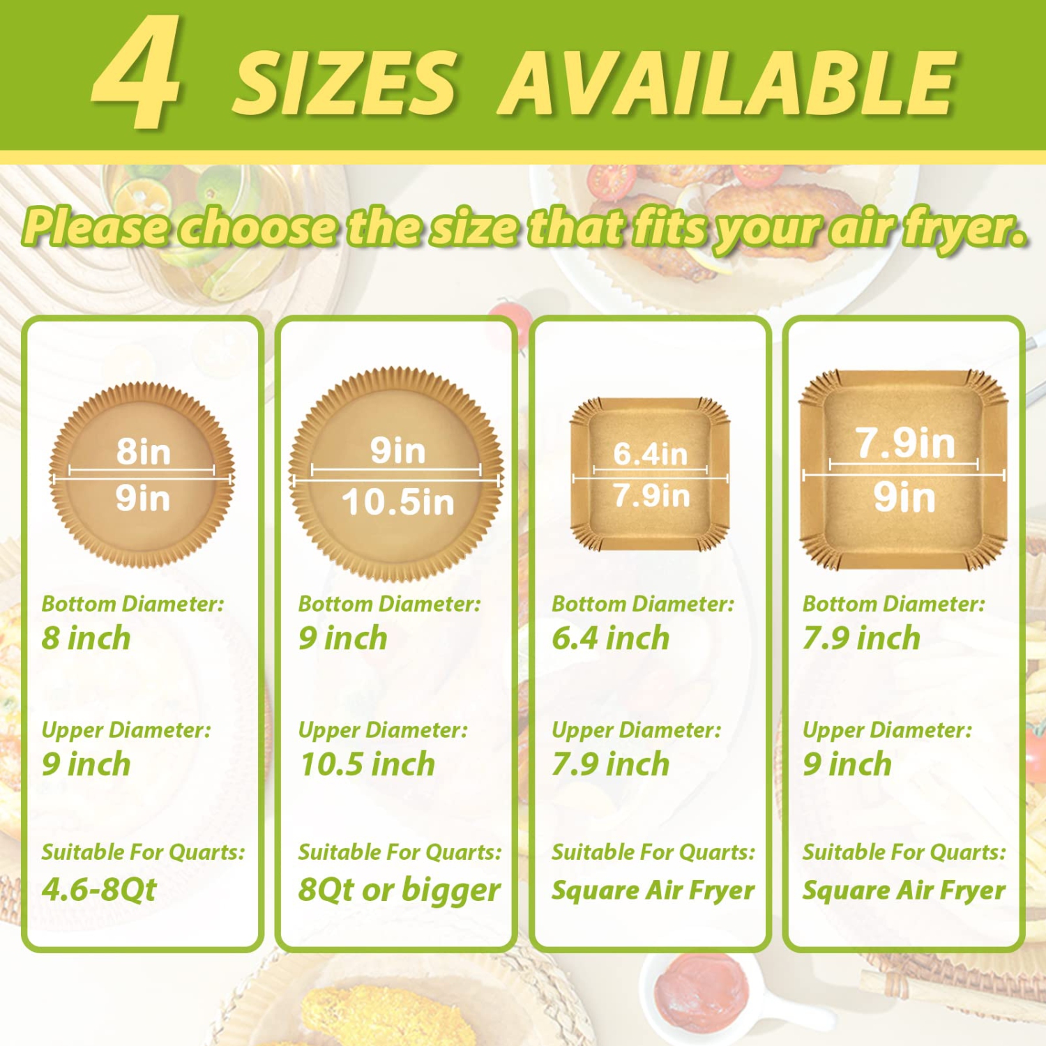 Air Fryer Disposable Paper Liner Square, 9 Inch 150PCS Large Air Fryer Paper Liner, Non-Stick Parchment Paper Pads Oil Resistant, Waterproof, Baking