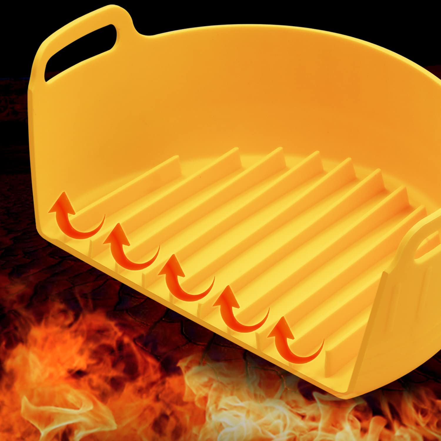 fritteuse à air chaud – Pot en silicone, 8.86 po remplacement des sacs en papier parchemin et des sacs fritteuse à air chaud, four fritteuse à air