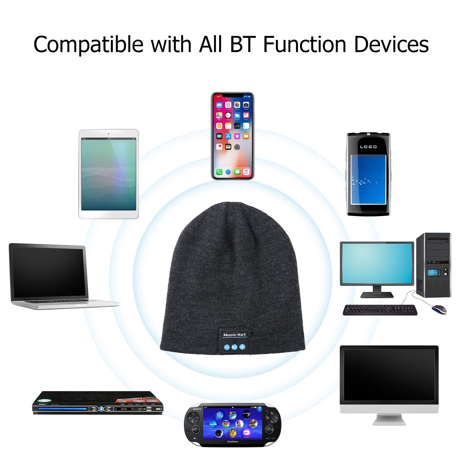 Unisex Wireless Beanie Hat with Exquisite Packaging Wireless Earphone Hat Music Hat Winter Knit Cap