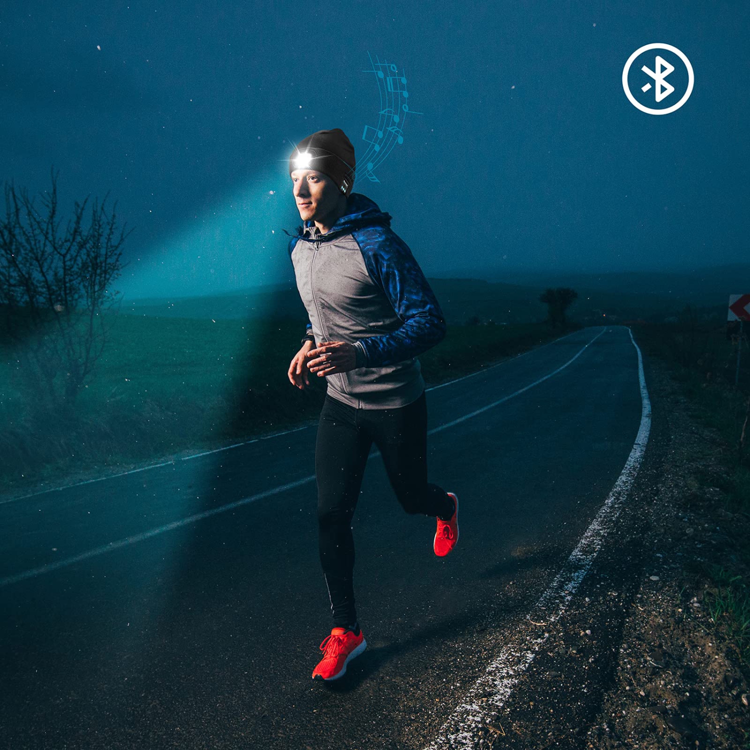 Tuque unisexe Bluetooth à DEL avec lumière, cadeau pour papa Boyfriend Him pour garçons cadeaux pour hommes femmes Gris