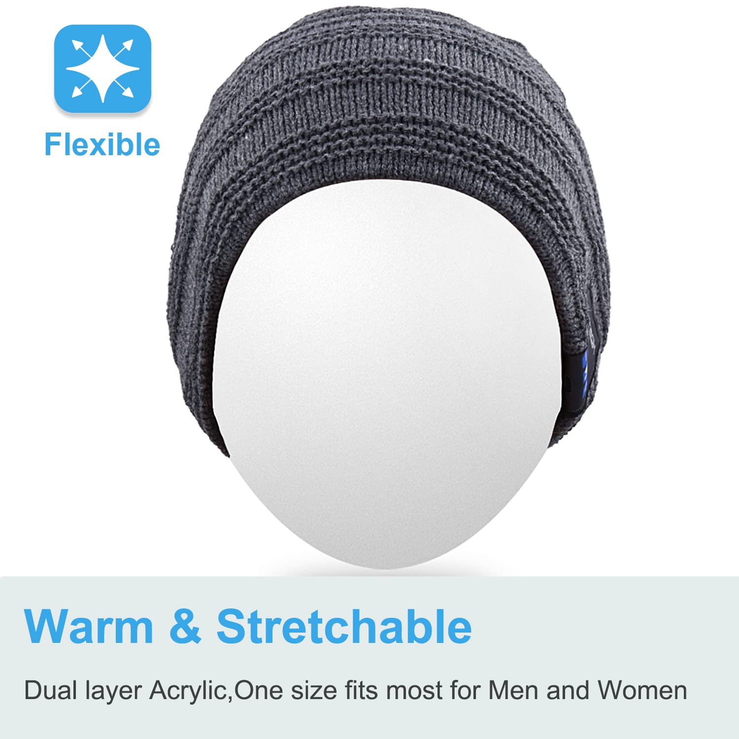 Bluetooth Beanie Hat Unisex Winter Cap