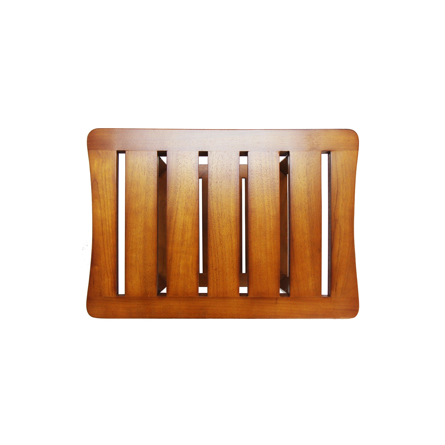 Oceanstar Solid Wood Spa Bench with Storage Shelf, Teak Color Finish