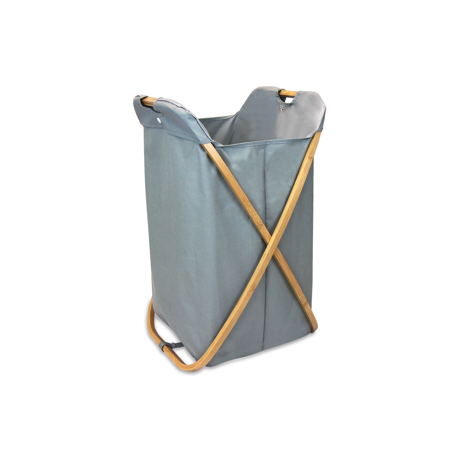 Oceanstar Bamboo Folding X-Frame Laundry Hamper Sorter