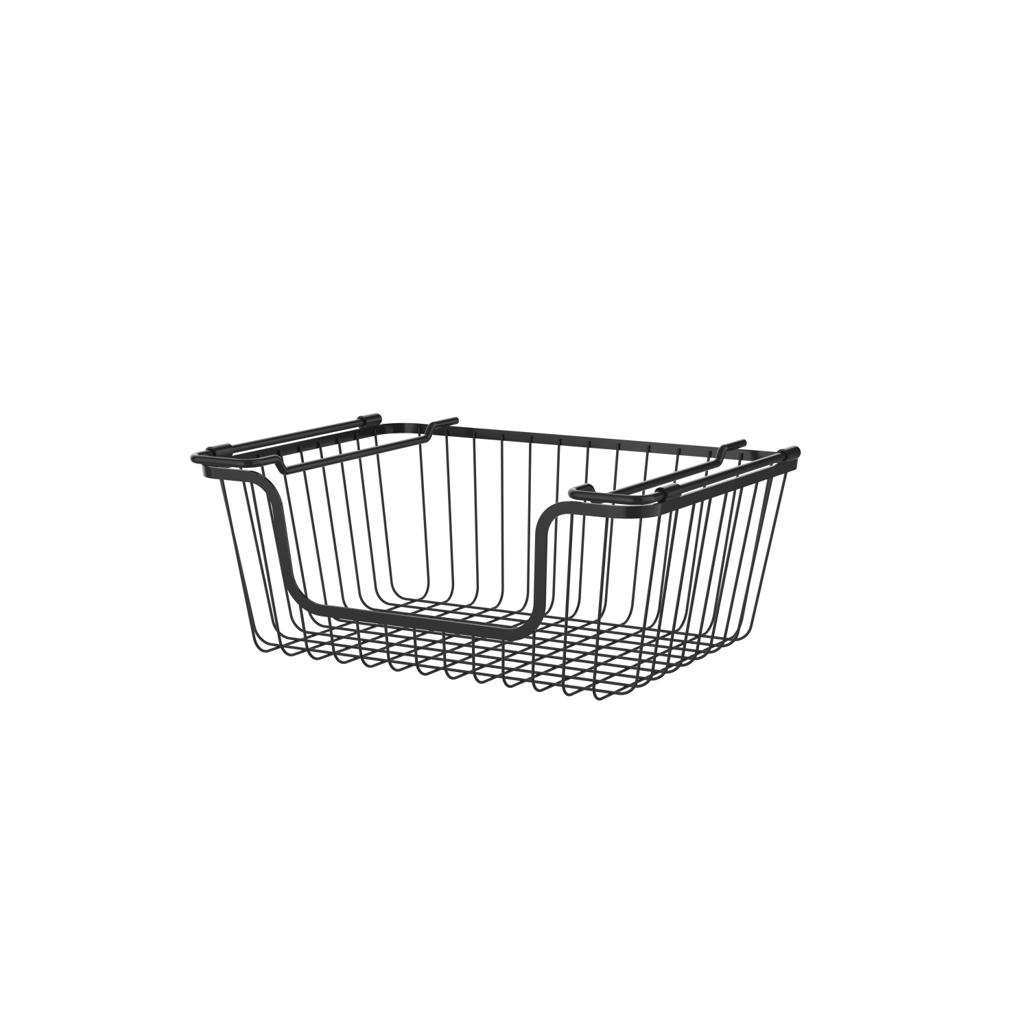 Oceanstar Stackable Metal Wire Storage Basket Set for Pantry, Countertop, Kitchen or Bathroom – Black, Set of 2