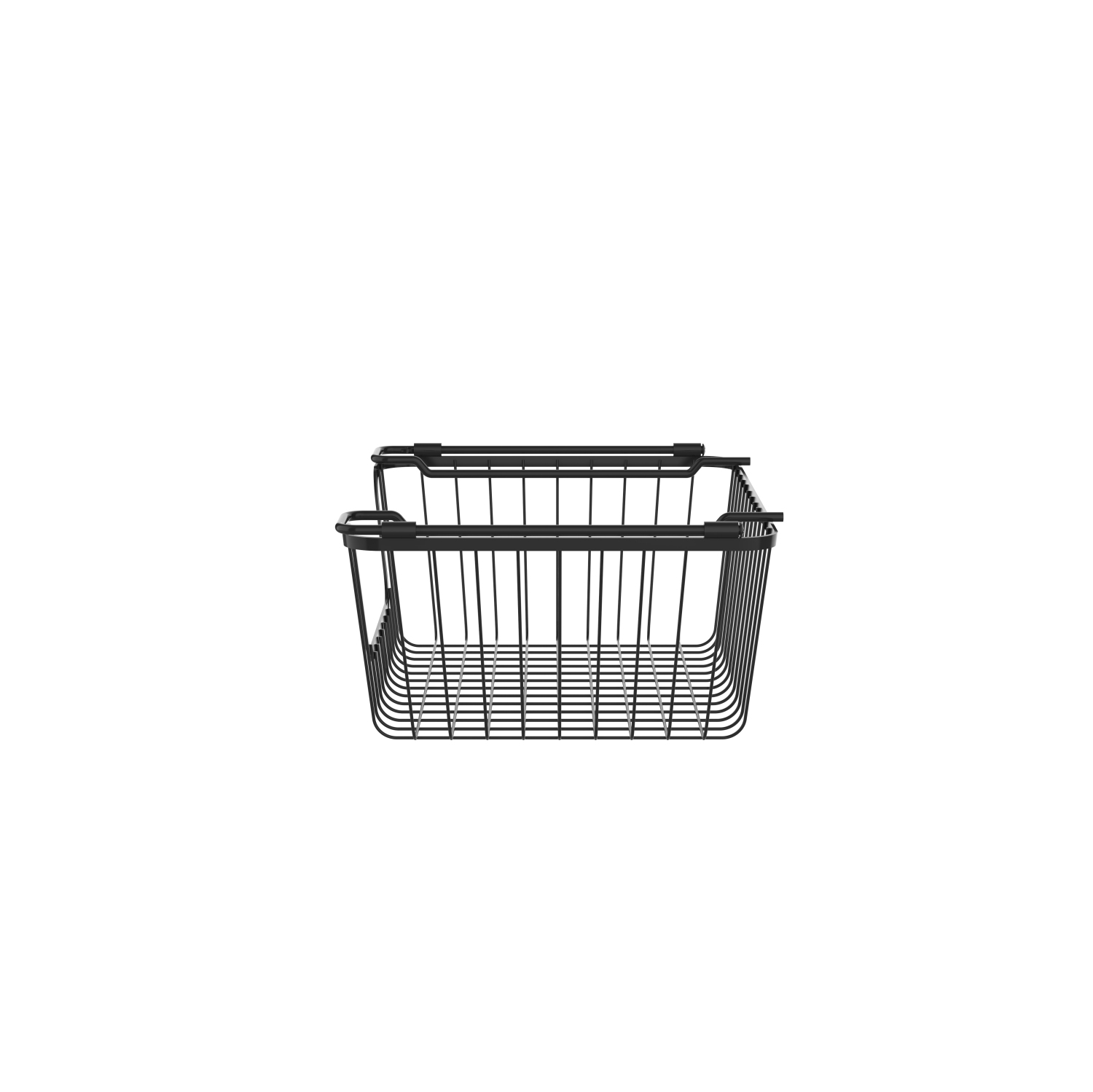 Oceanstar Stackable Metal Wire Storage Basket Set for Pantry, Countertop, Kitchen or Bathroom – Black, Set of 2