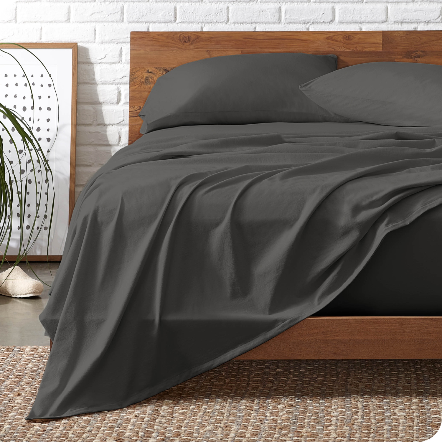 Bare Home Organic Flannel Sheet Set 100% Cotton, Velvety Soft Heavyweight - Double Brushed - Deep Pocket