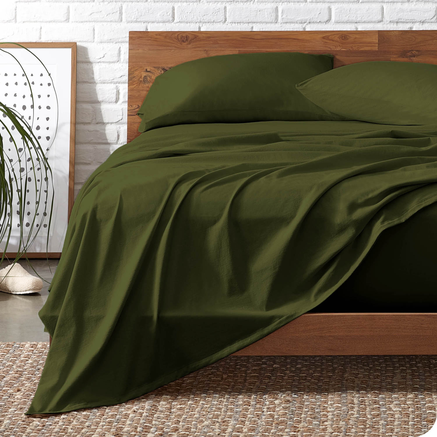 Bare Home Organic Flannel Sheet Set 100% Cotton, Velvety Soft Heavyweight - Double Brushed - Deep Pocket