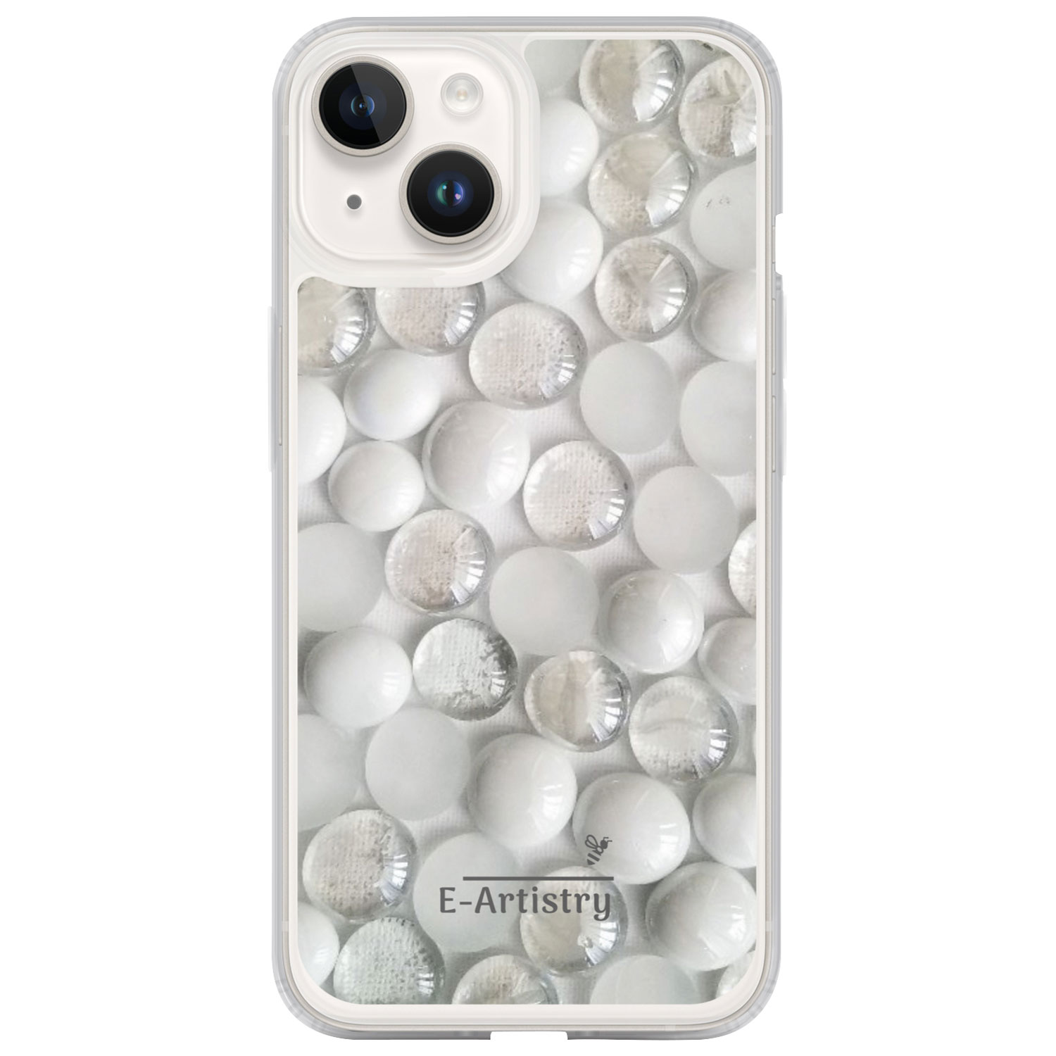 E-Artistry Gem Rocks Fitted Hard Shell Case for iPhone 14 - White