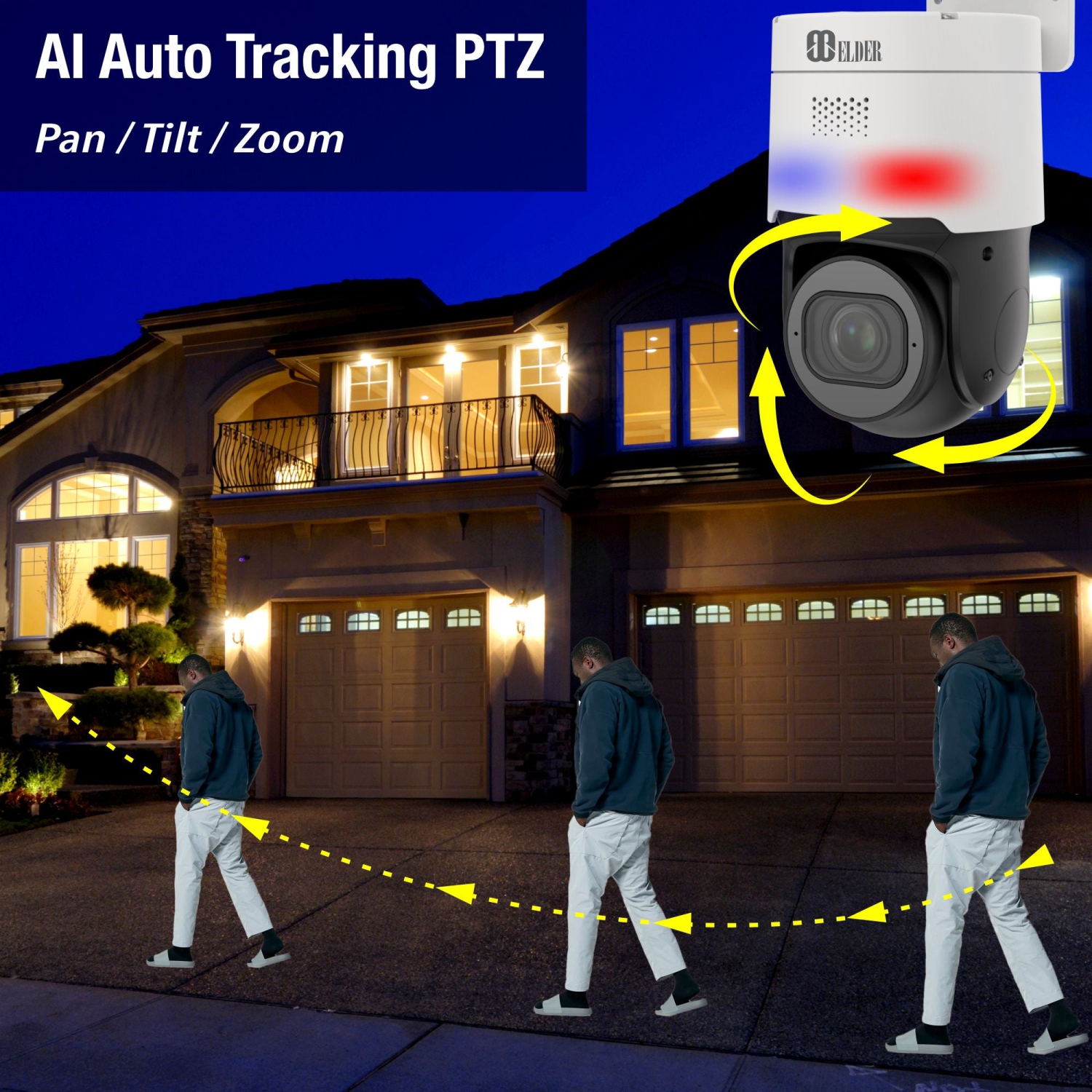 Ezviz Wireless Security Camera 2K WiFi Pan & Tilt Spotlight Surveillance, Smart Home AI Person Detection & DIY Security Kit Active Defense CCTV,