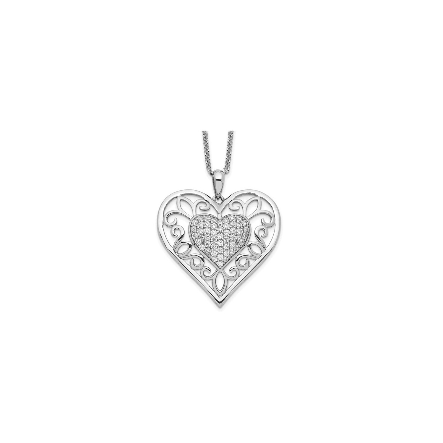 Collier à pendentif en cœur « To My Daughter » en argent sterling avec zircons cubiques synthétiques