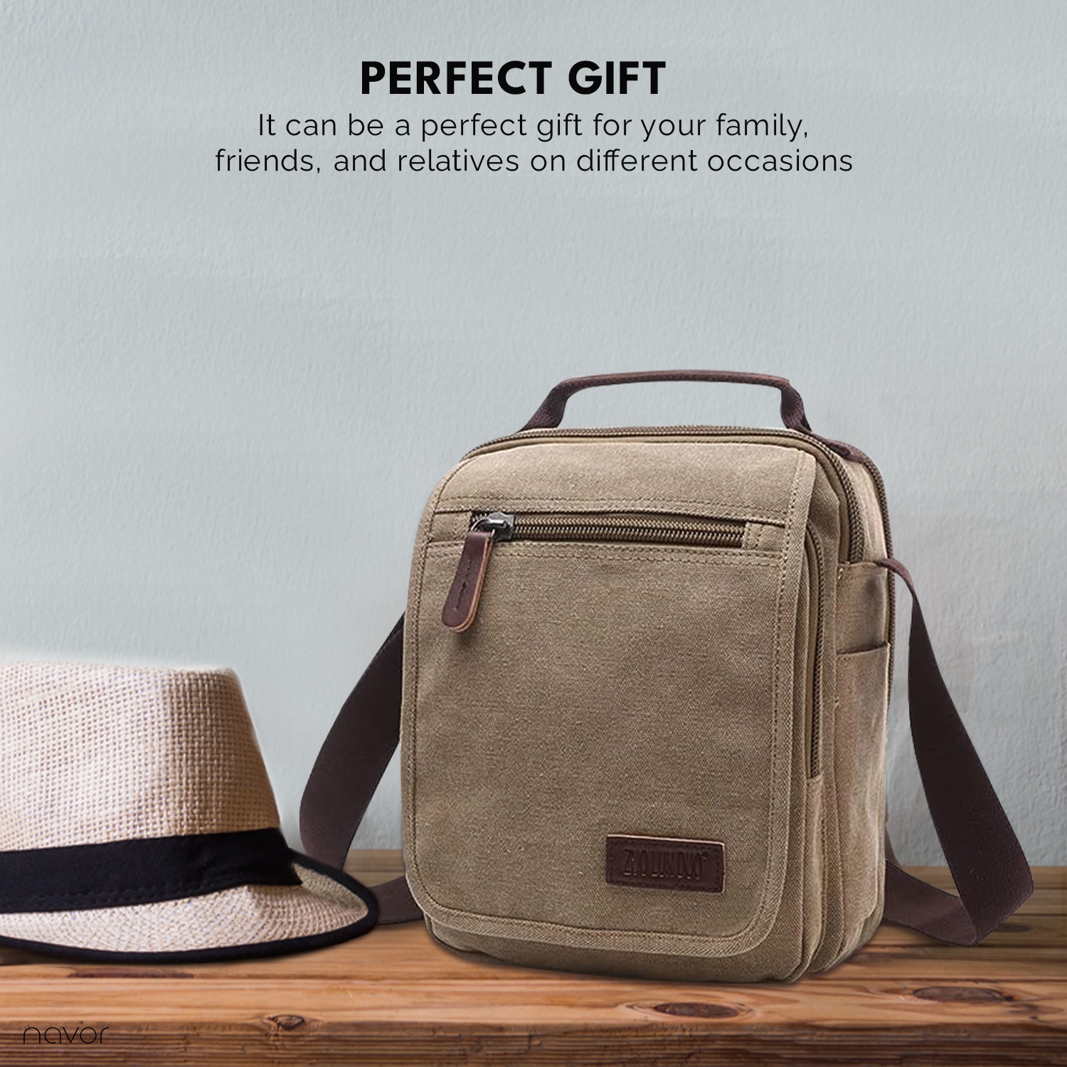 Small Canvas Messenger Bag, Crossbody Shoulder Bags Vertical Satchel Purse for Travel Work Business Men Women, Black