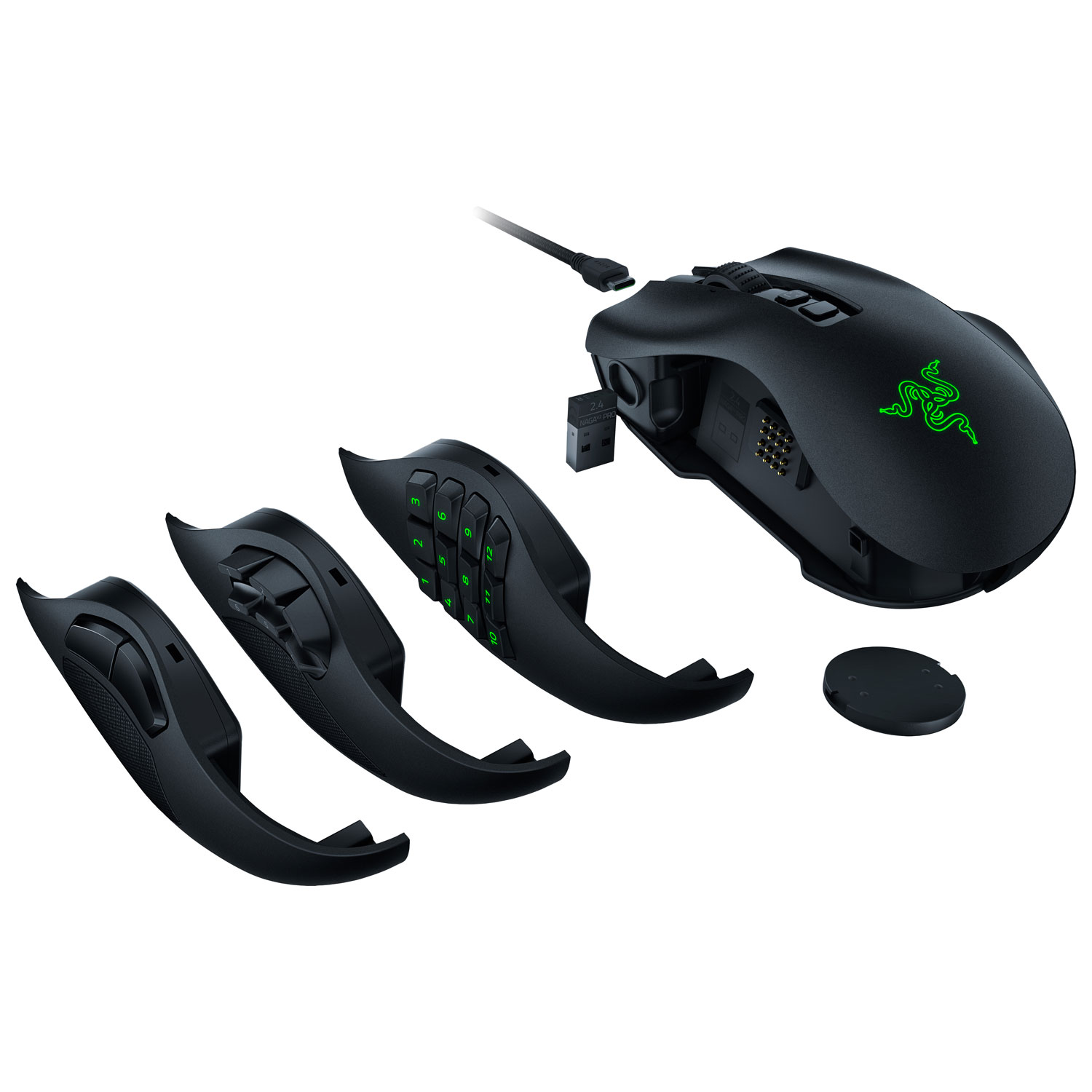Souris de jeu optique Bluetooth de 30 000 ppp Naga V2 Pro de Razer - Noir