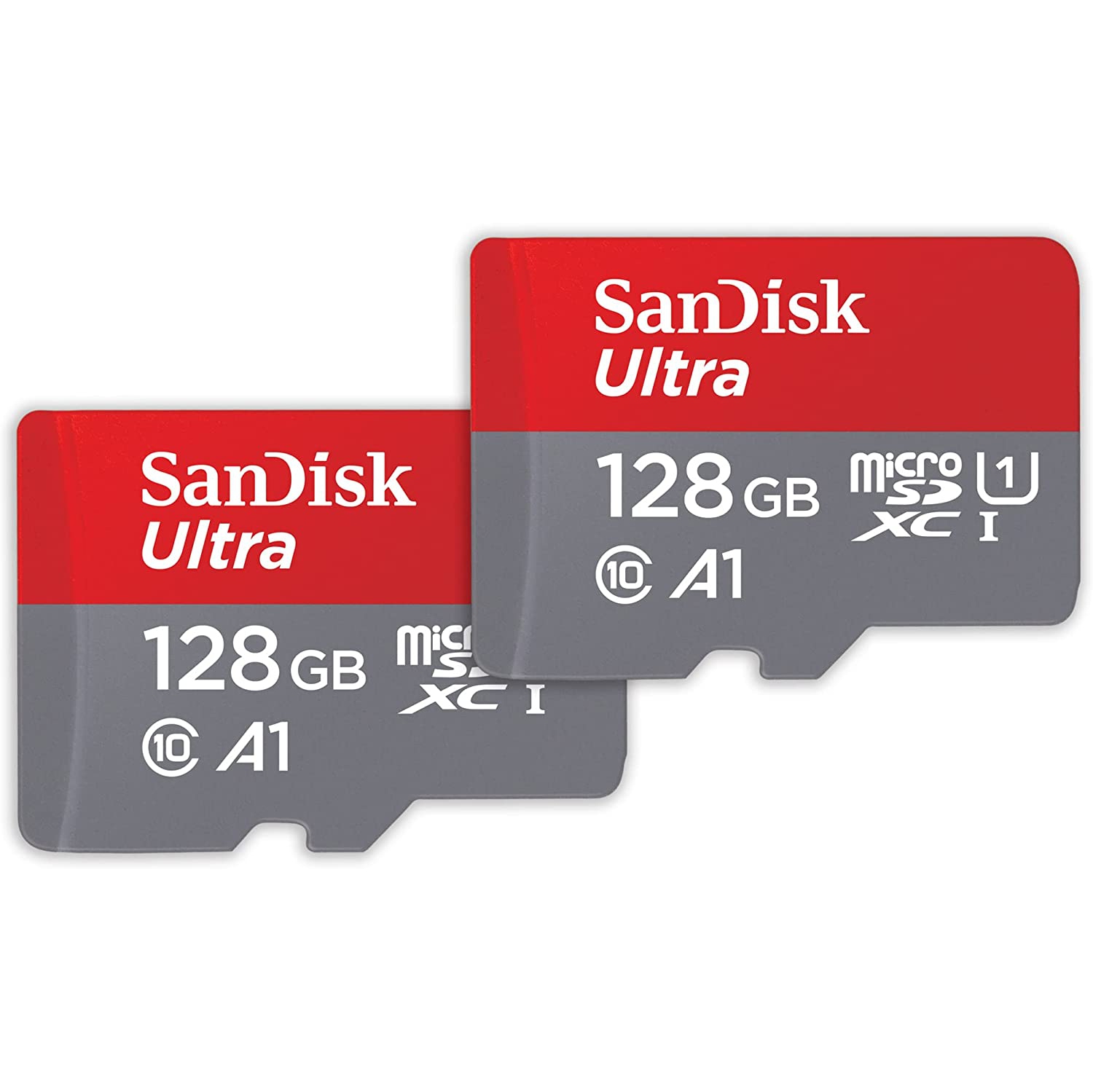 2-pack SanDisk 128GB Ultra Micro SDXC Memory Card - (SDSQUAB-128G-GN6MT) + Adapter