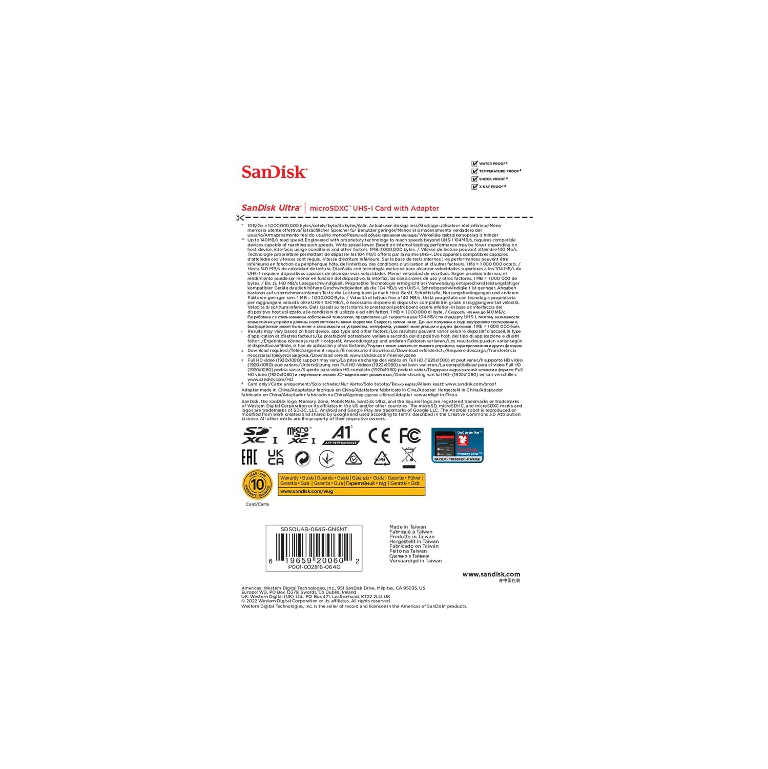 2-pack SanDisk 64GB Ultra Micro SDXC Memory Card - + Adapter