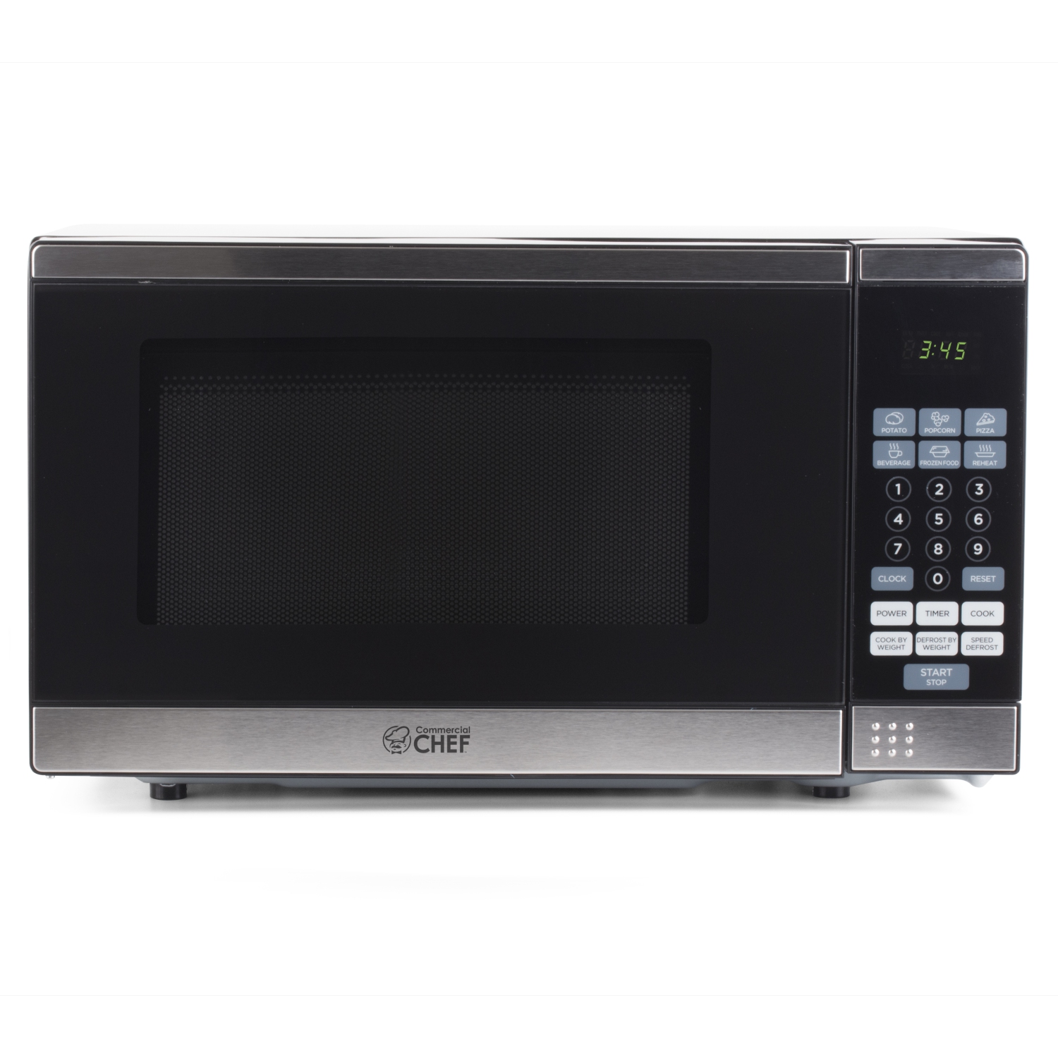 Commercial Chef Countertop Microwave Oven, 0.7 Cubic Feet, Stainless Steel