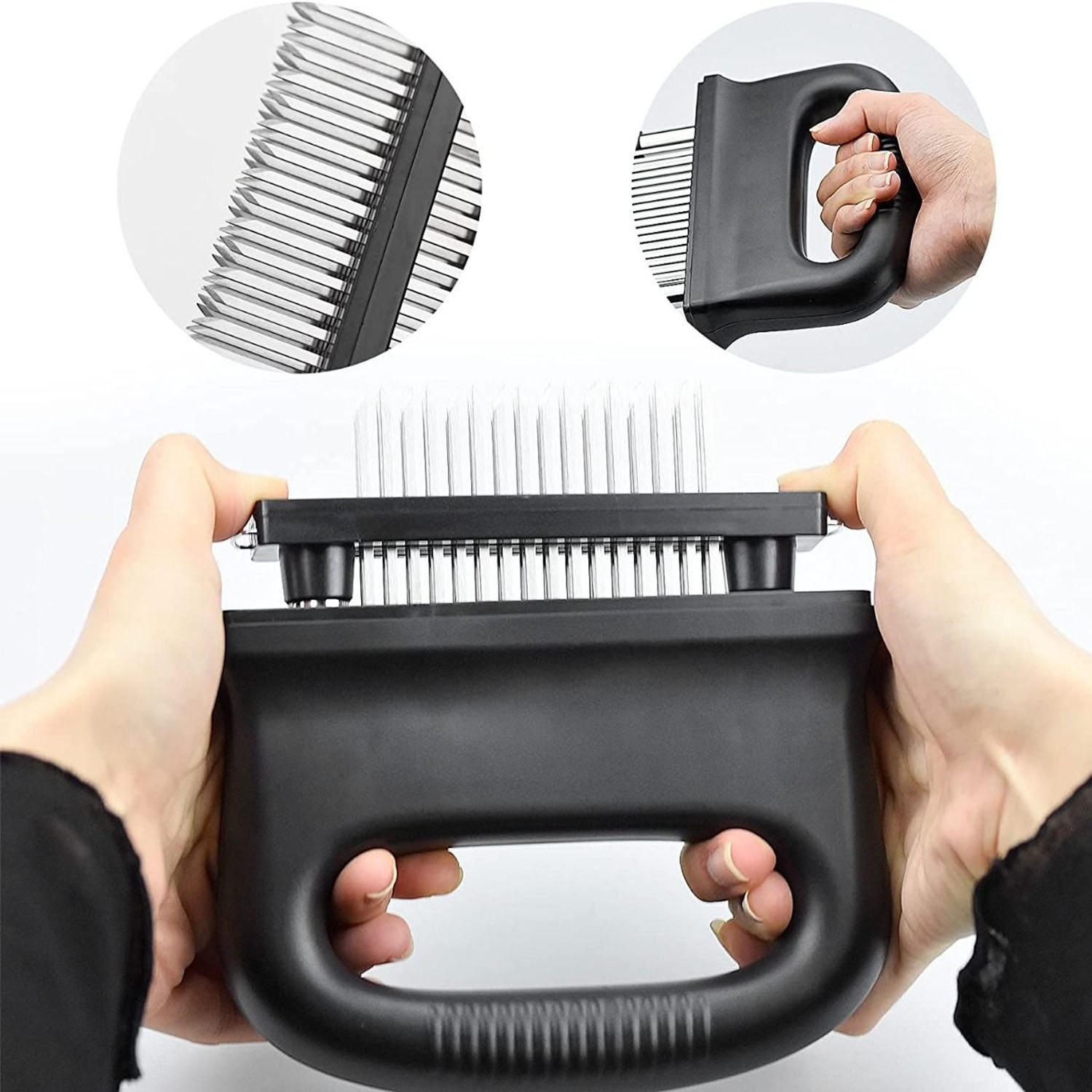 Meat Tenderiser Needle Blade Tenderizer Stainless Steel Manual 48-Blade Cooking Tool for Tenderising Beef Steak Chicken Pork Veal