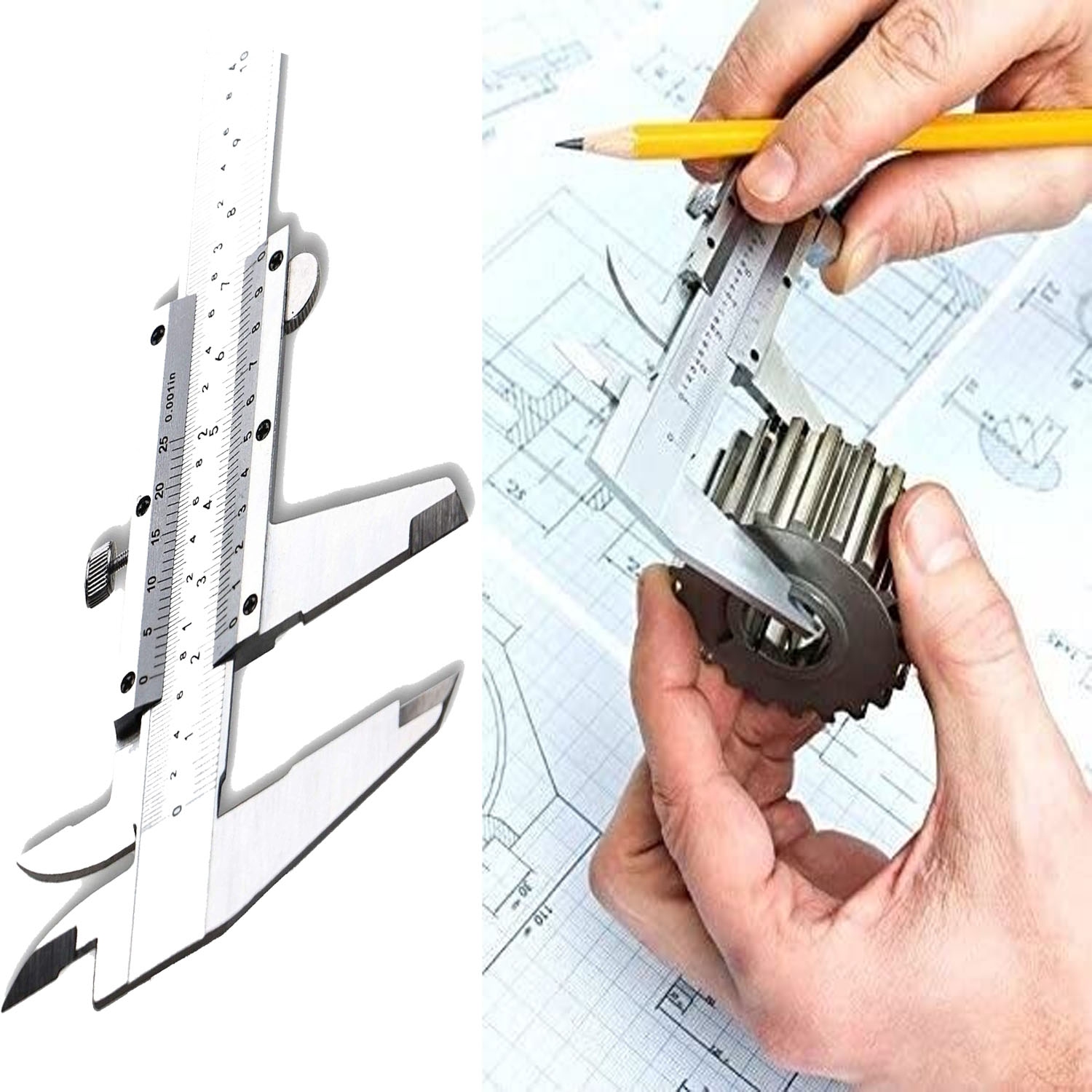 Professional Quality Stainless Steel Vernier Caliper Non-Digital Vernier Caliper Micrometer Measuring Tool