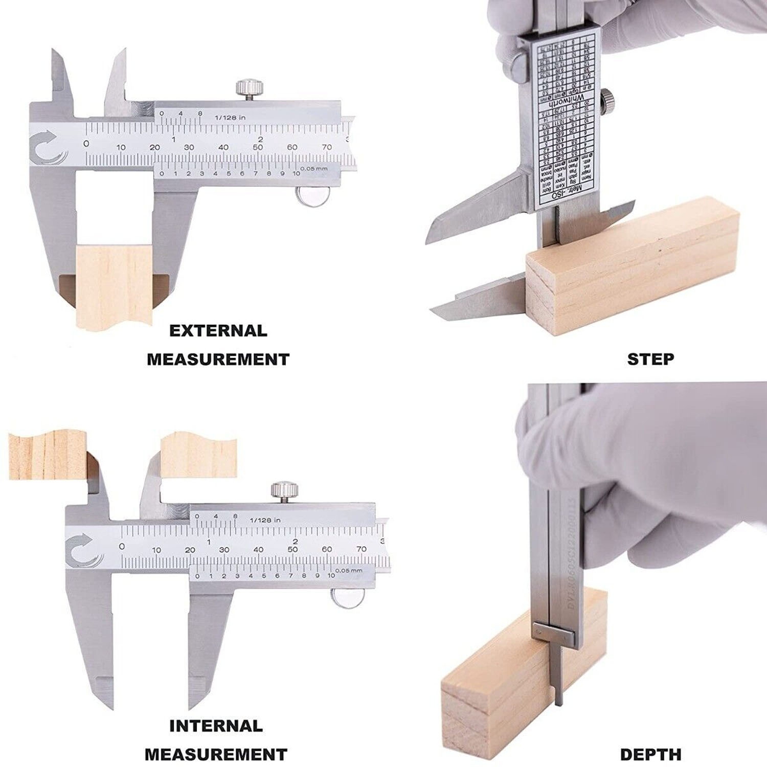 Professional Quality Stainless Steel Vernier Caliper Non-Digital Vernier Caliper Micrometer Measuring Tool