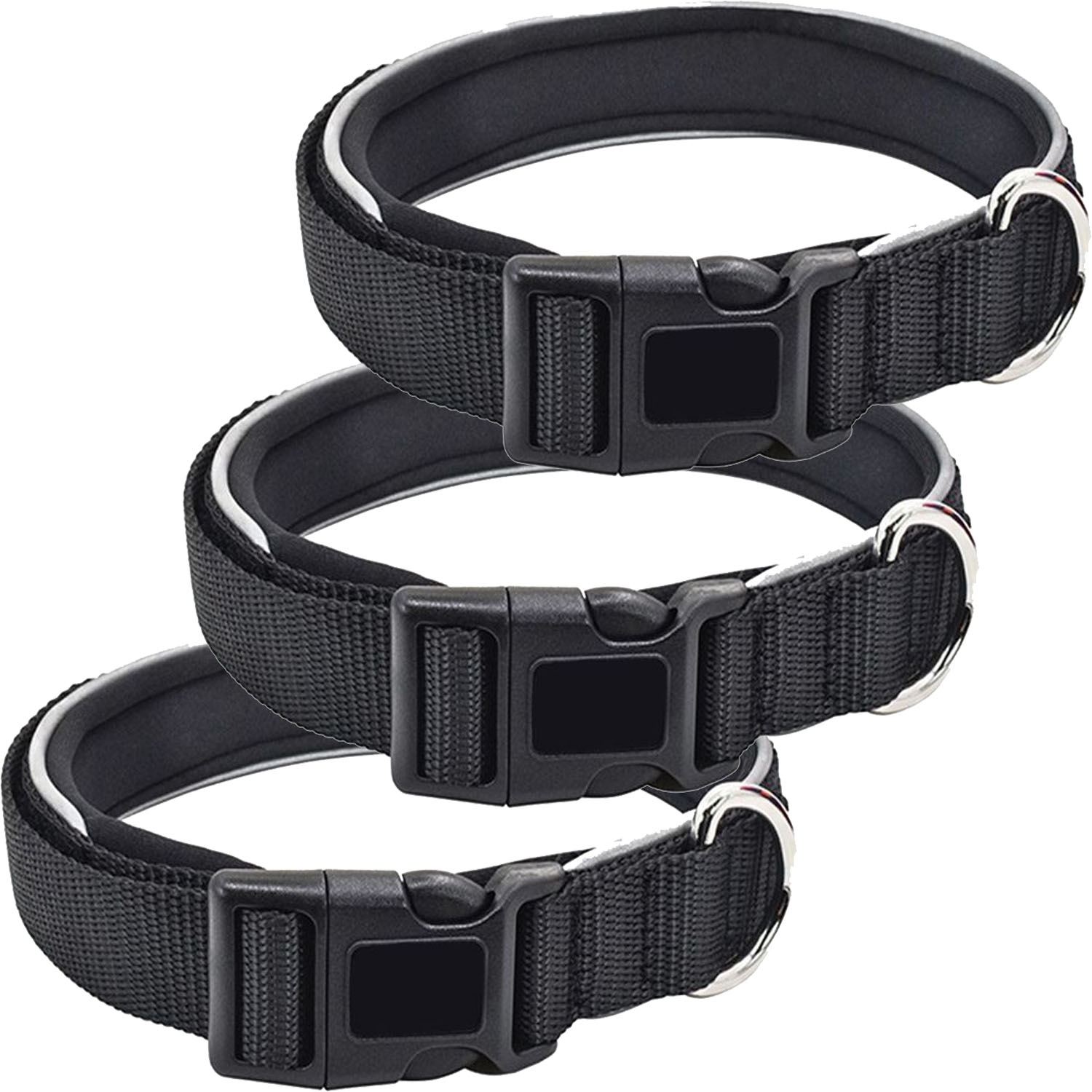 Adjustable Nylon Fabric Dog Collar Heavy Duty Metal Buckle with Control Handle for Dog Training