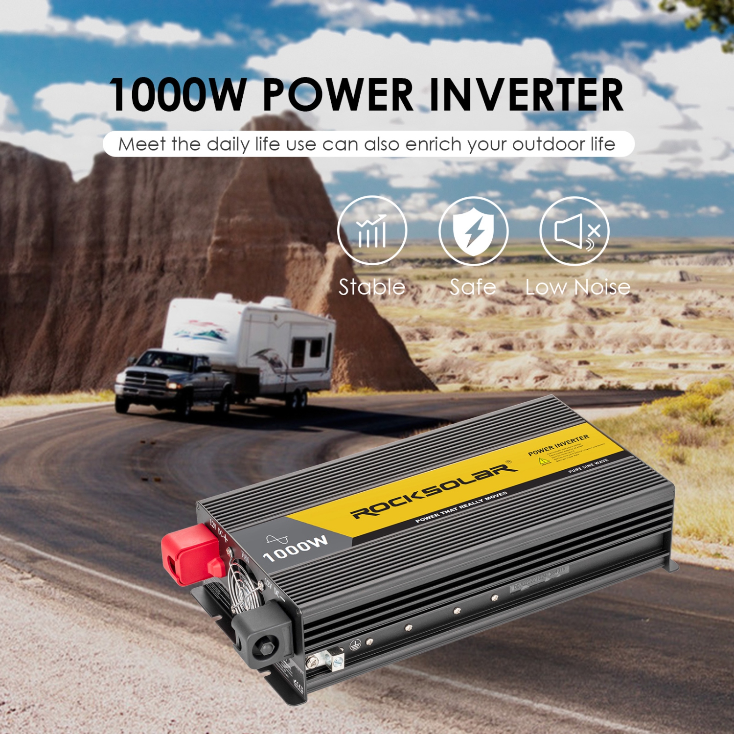 1000W 12V Power Inverter  Best Pure Sine Wave Inverters in US – ROCKSOLAR