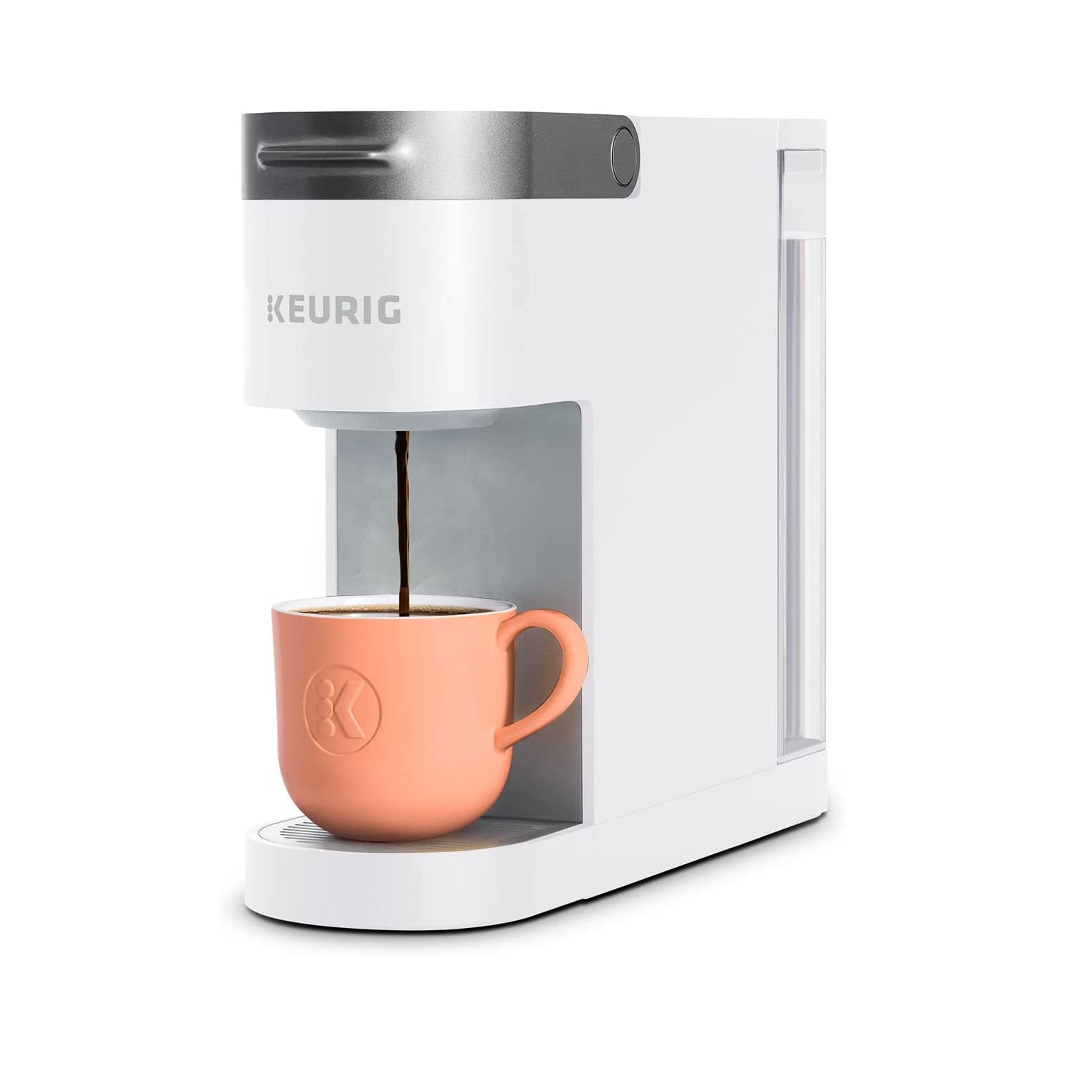 Keurig K-Slim Single Serve K-Cup Pod Coffee Maker, avec des contrôles à bouton-poussoir simples et une technologie multiposte, blanc