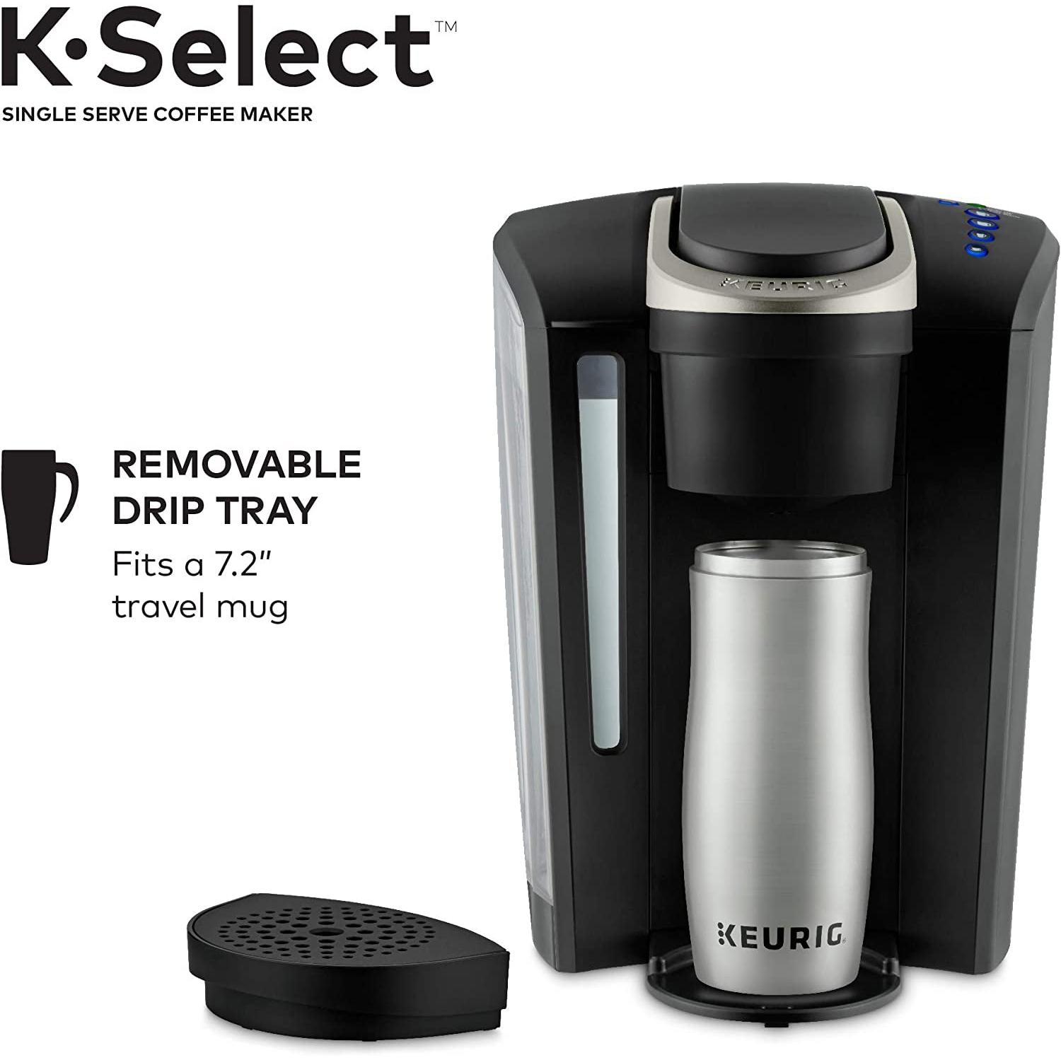 Keurig K-Select Coffee Maker, Single Serve K-Cup Pod Coffee Brewer, With  Strength Control and Hot Water On Demand, Sandstone