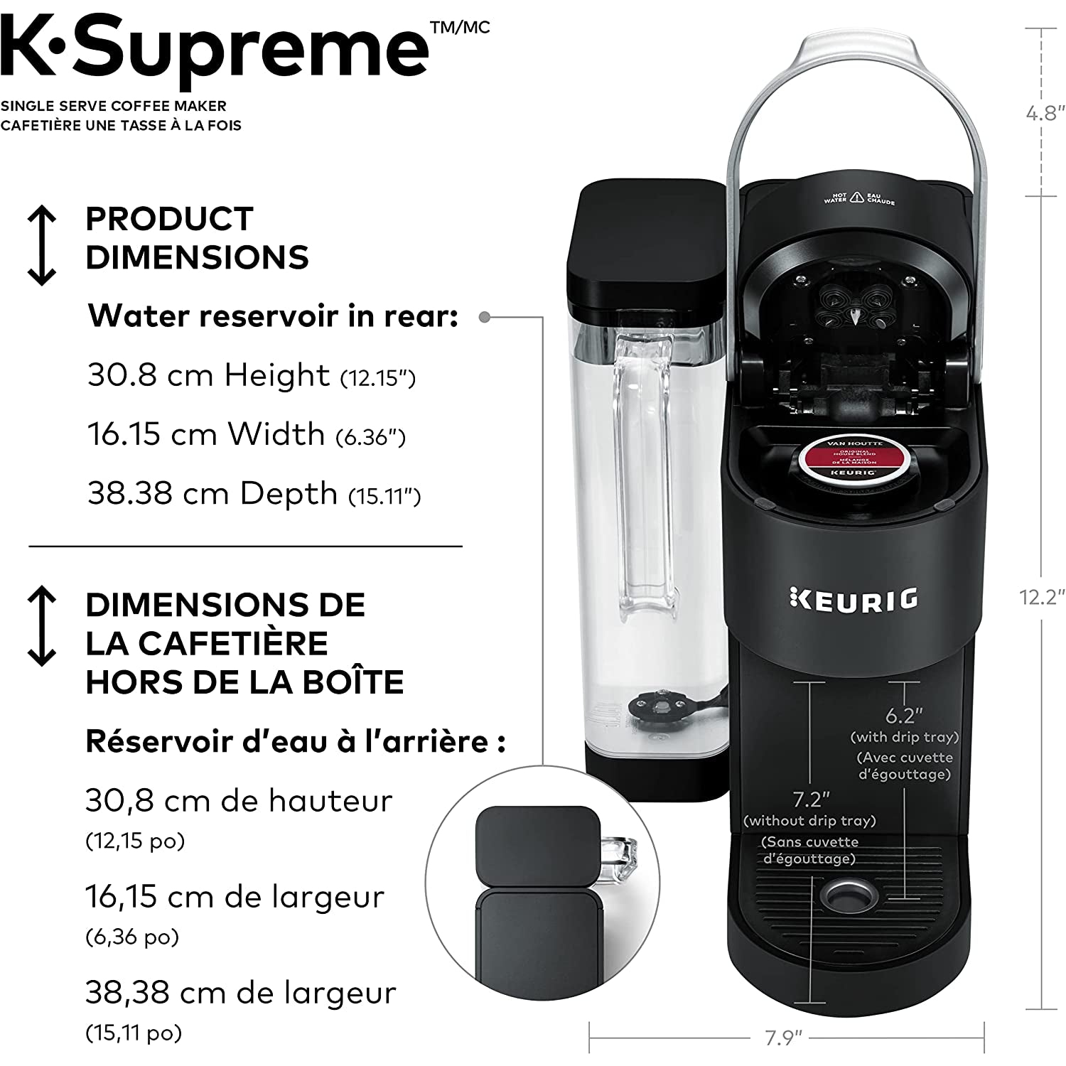 Keurig K-Supreme Single Serve K-Cup Pod Coffee Maker, with Multistream Technology, Black