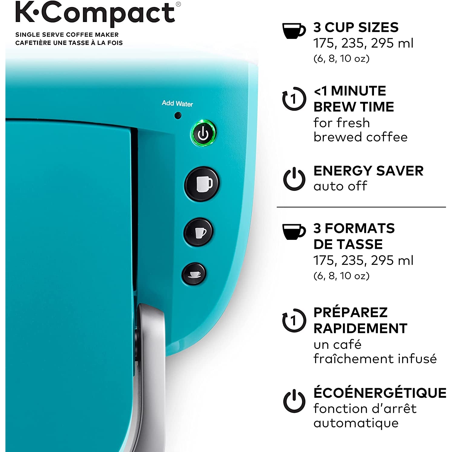 Keurig K-Compact Single Serve Coffee Maker Turquoise 611247371688