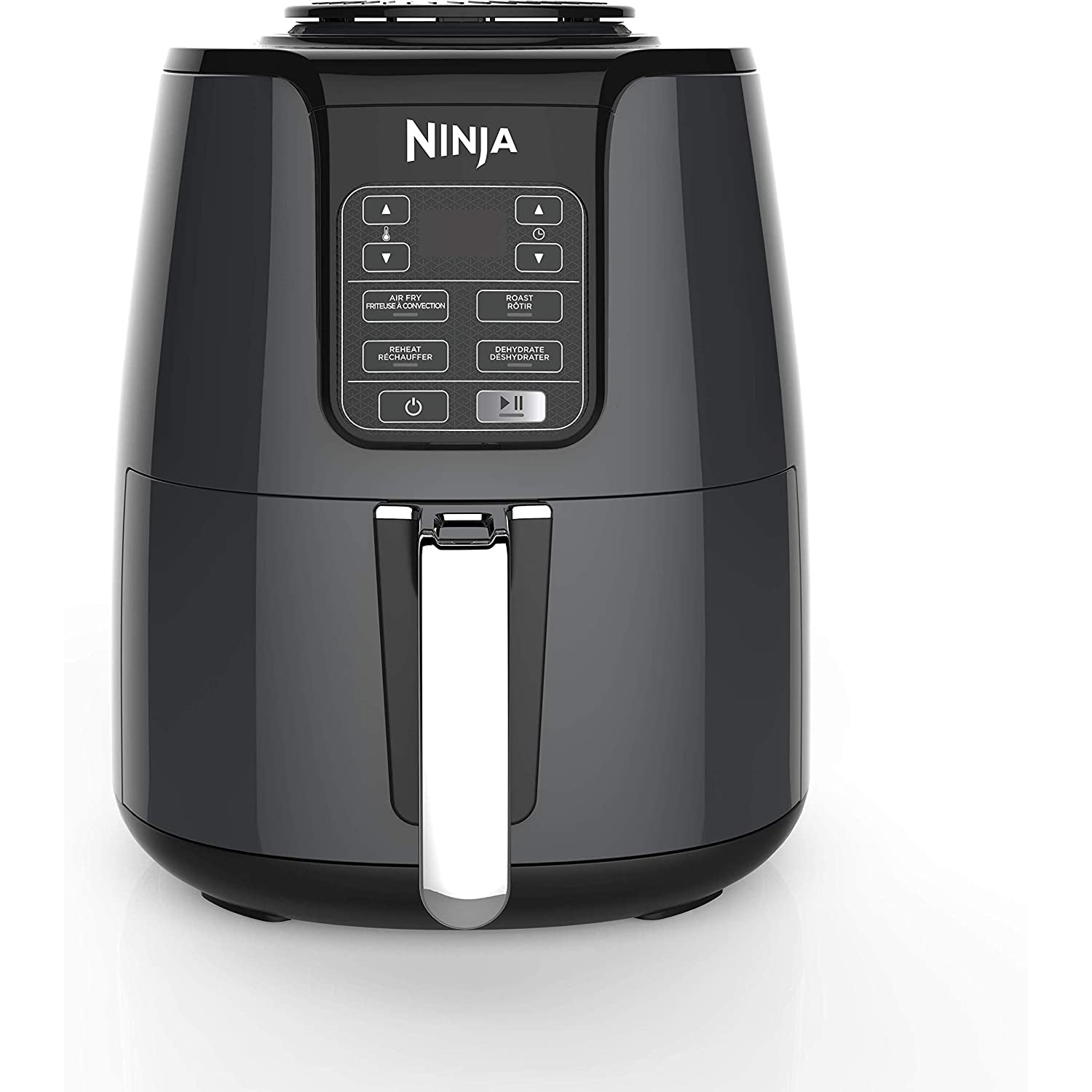 NINJA AF101C, Air Fryer, 3.8L Less Oil Electric Air Frying, Equipped with Crisper Plate + Multi-Layer Rack + Non Stick Basket, Black, 1550W, (Canadian Version)