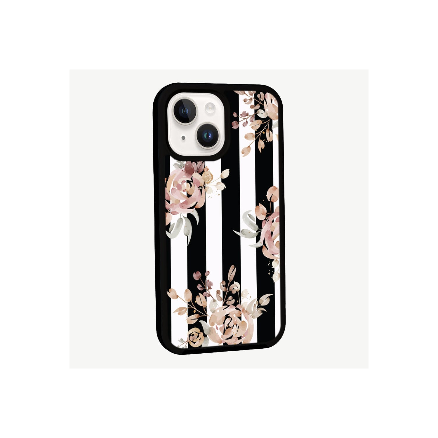 MagSafe iPhone 14 Black Flower Case