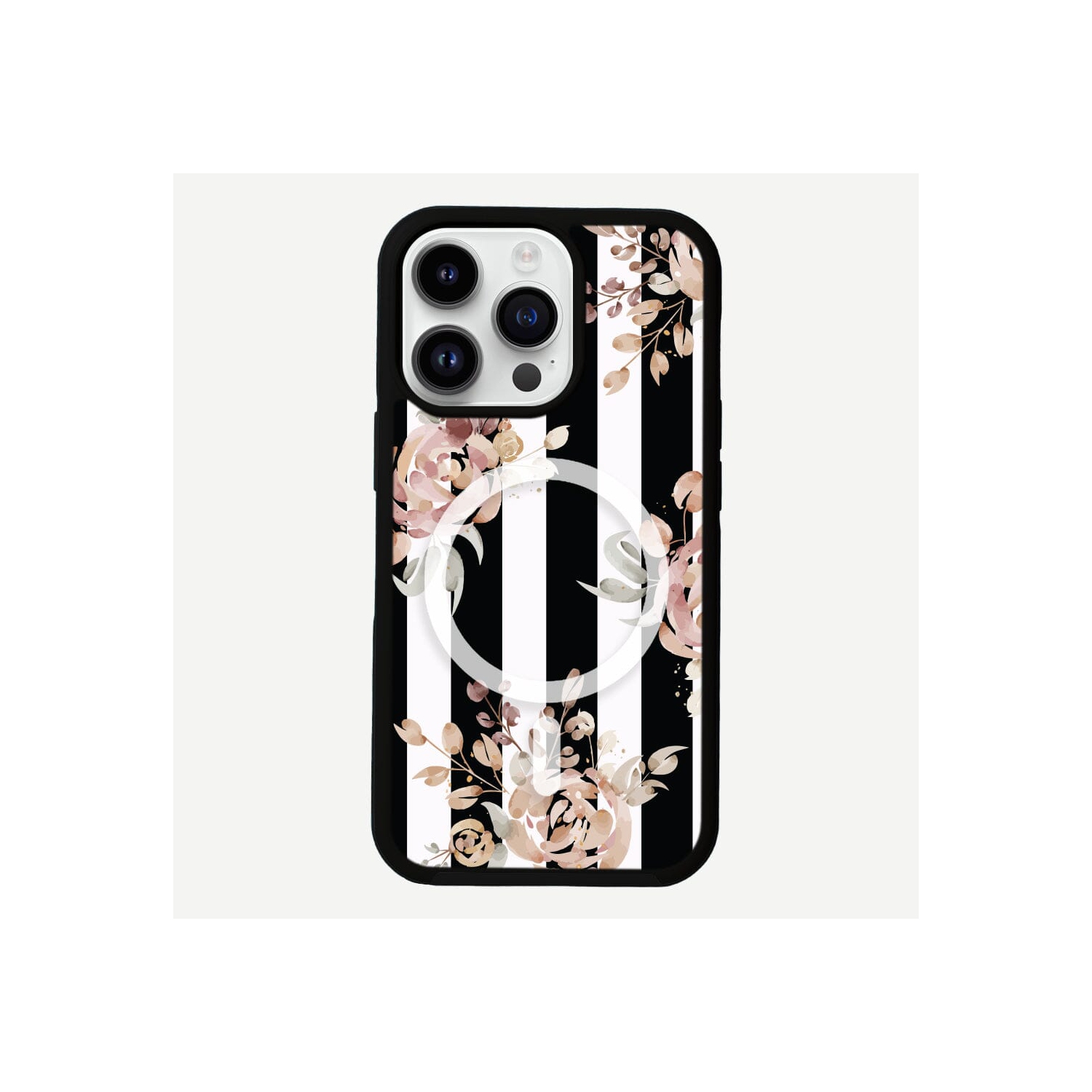 Black Flower iPhone 13 Pro Max Case - MagSafe Enabled