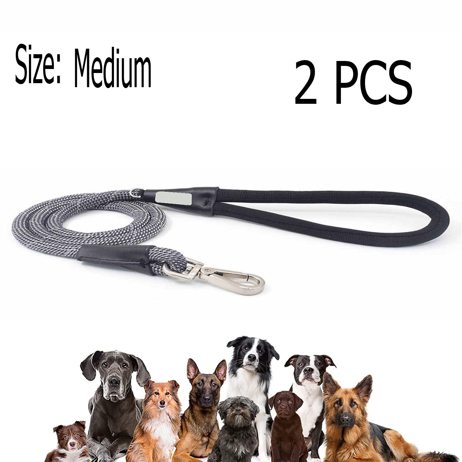 CORDE réfléchissante réglable pour chiens à collier de corde pour chiens pour chiens de taille moyenne