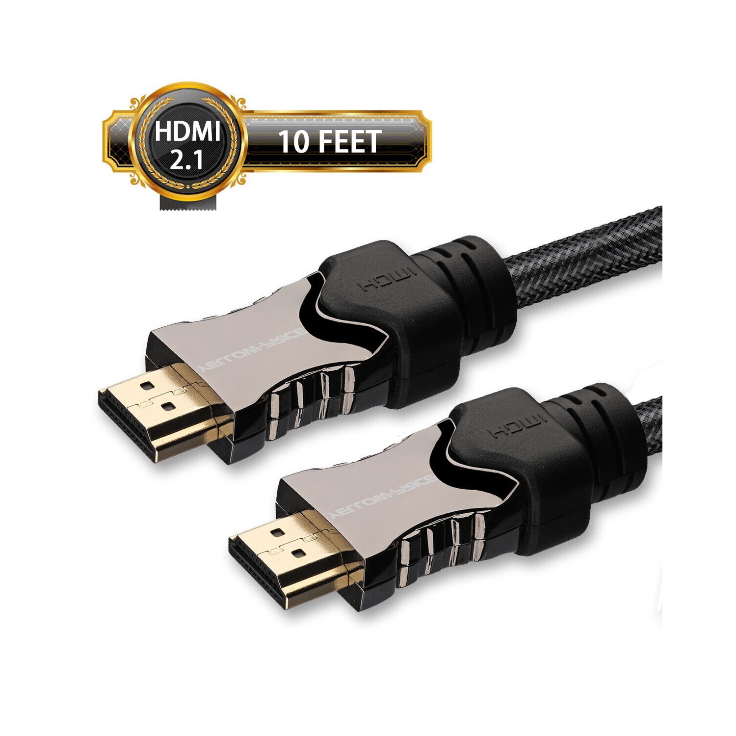 Câble HDMI UHD 8K tressé ultra haute vitesse DE 10 PI/3 m avec HDCP 2.2 eARC HDR