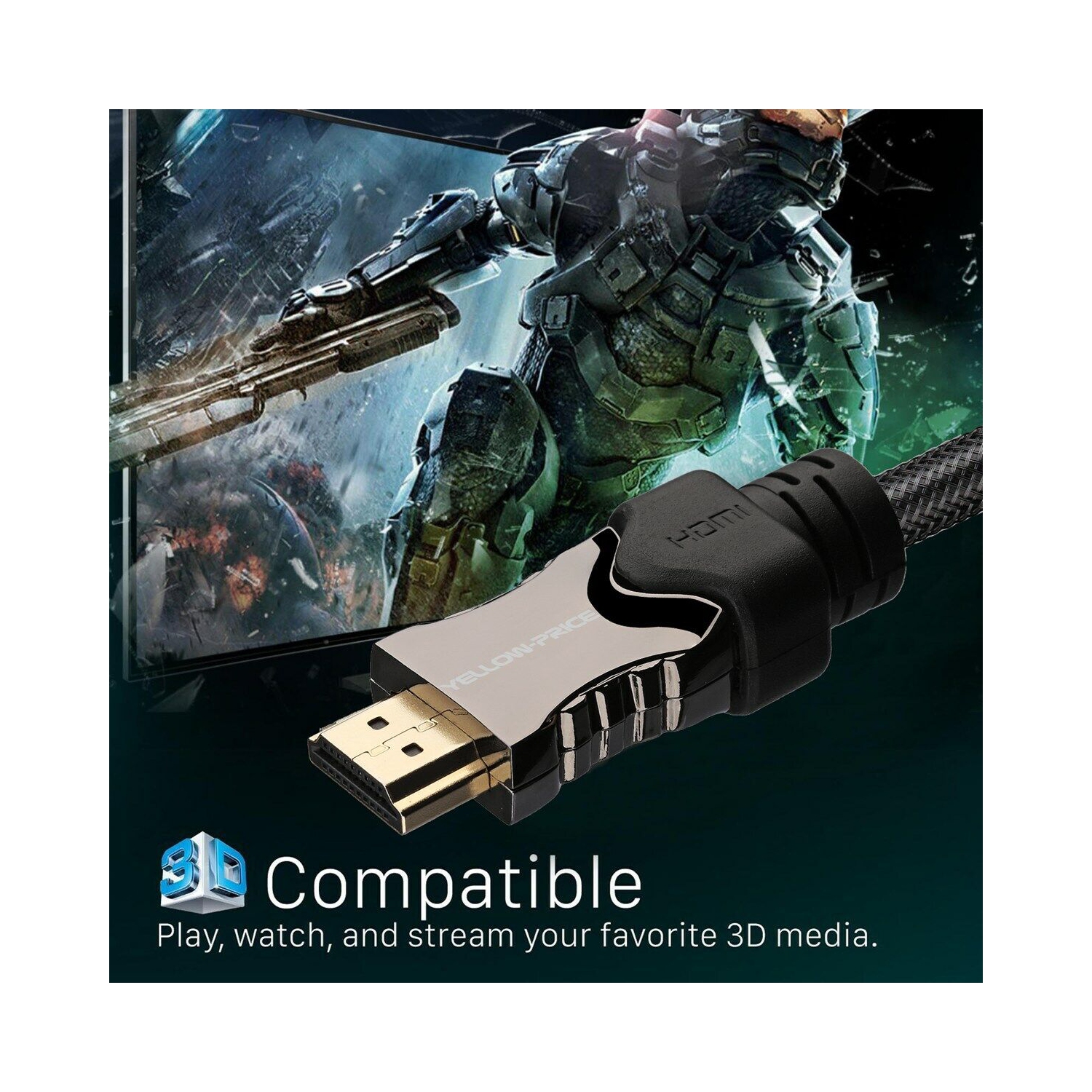 Câble HDMI UHD 8K tressé ultra haute vitesse DE 10 PI/3 m avec HDCP 2.2 eARC HDR